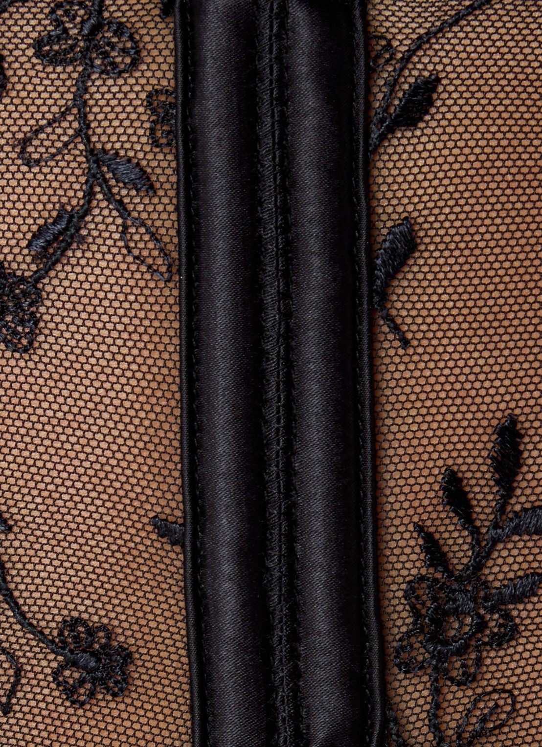 Lounge Gia bustier van mesh met borduring - detail 3 zwart