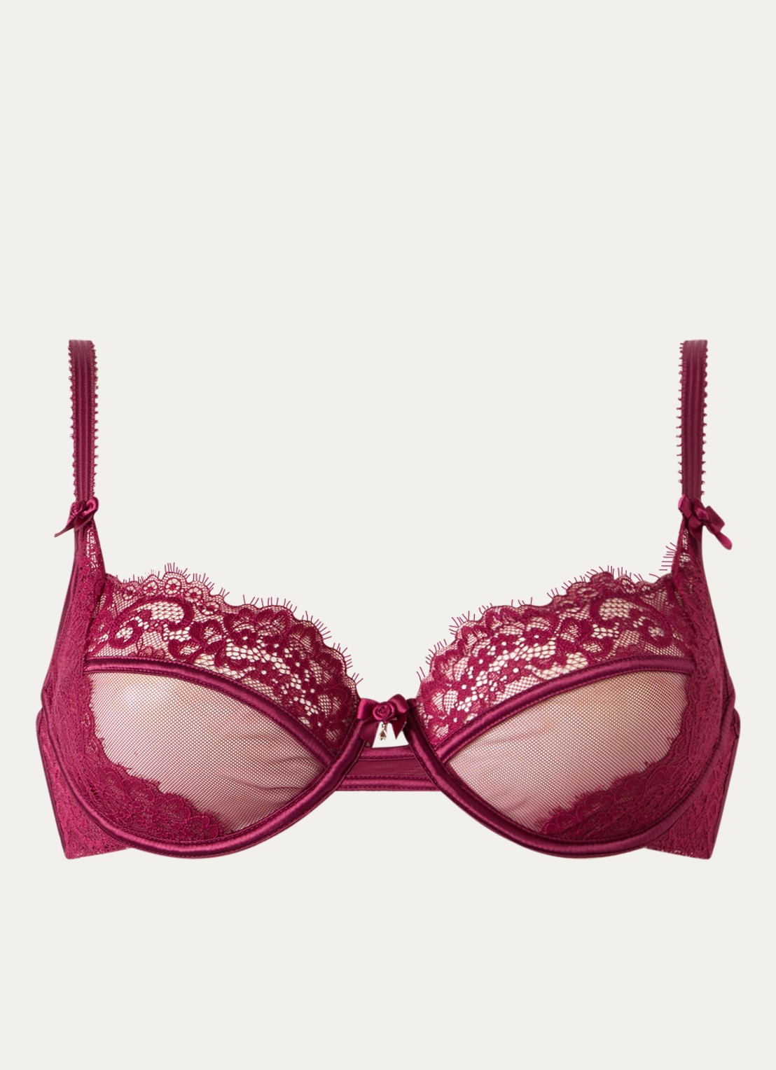Lounge Marcelina balconette bh met kant - voorkant 2 bordeauxrood