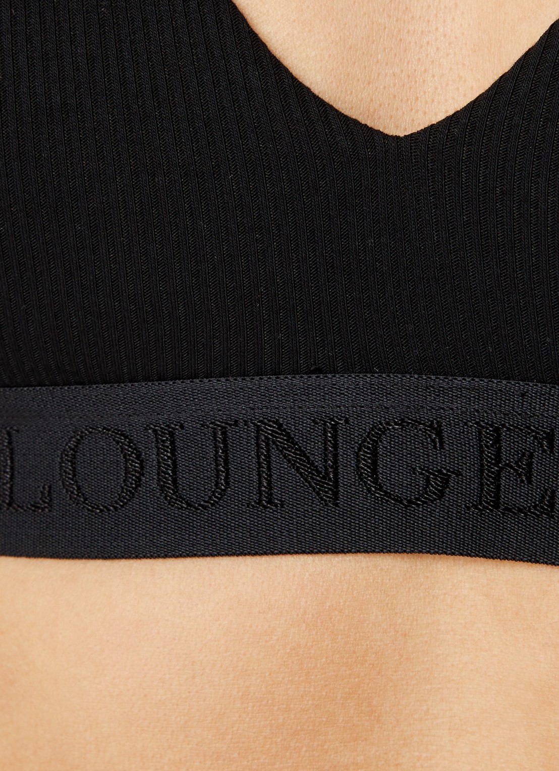 Lounge Push up up bralette met logoband - detail 5 zwart