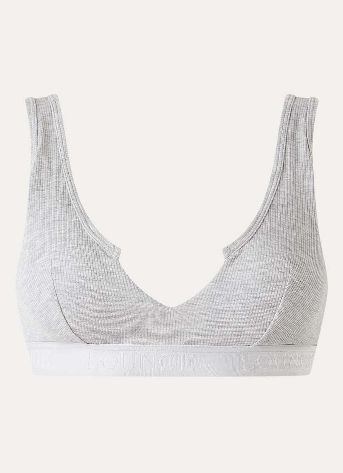 Lounge Push up up bralette met logoband - voorkant 2 grijs