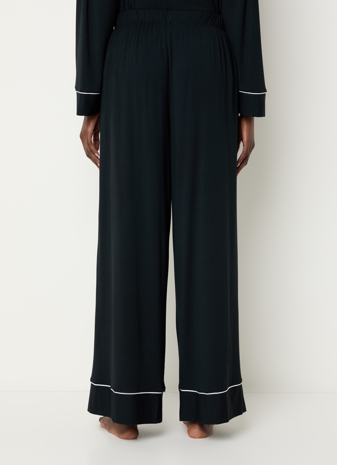 Lounge Pyjamabroek met logo - achterkant 4 zwart
