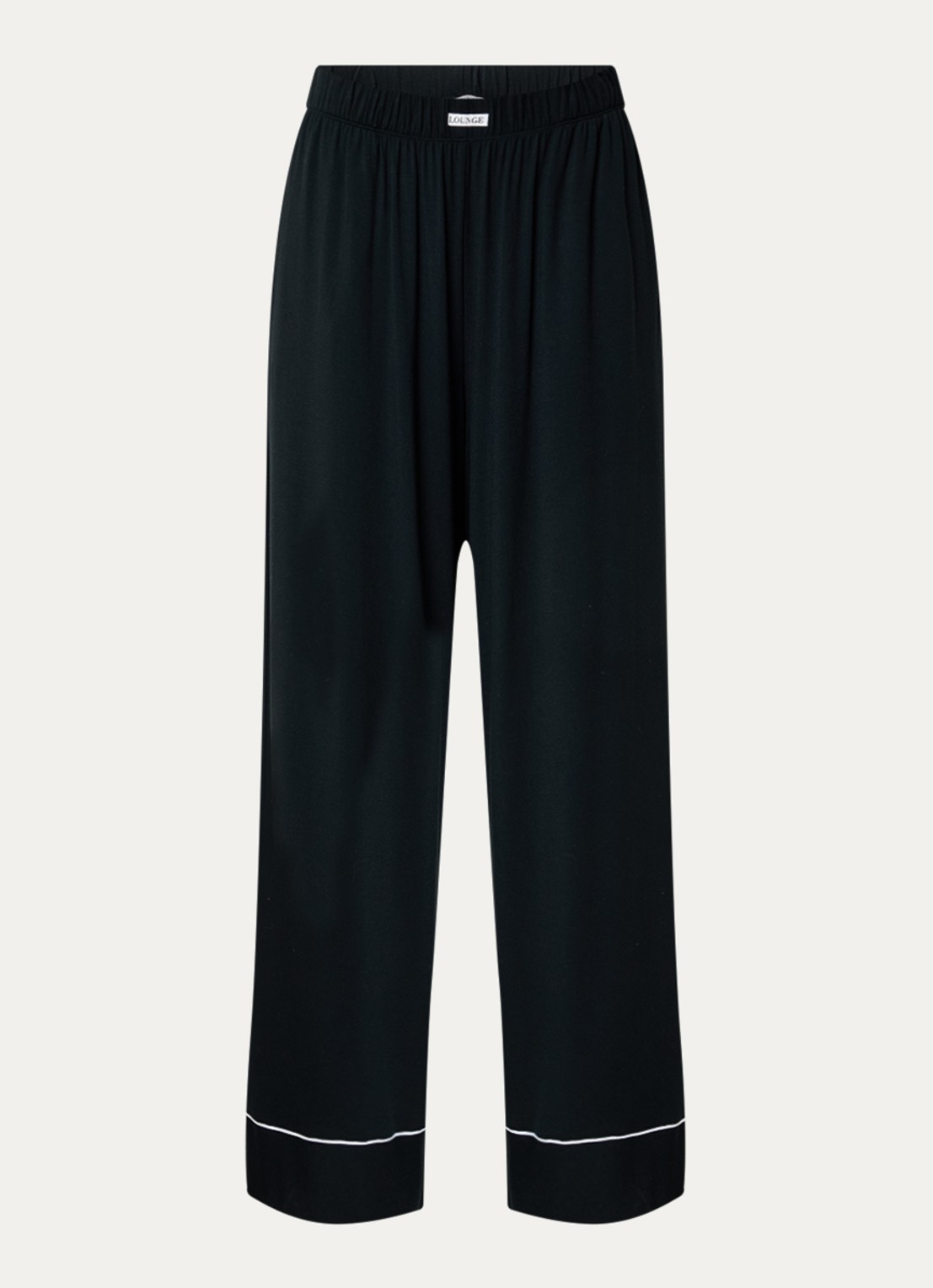 Lounge Pyjamabroek met logo - voorkant 2 zwart