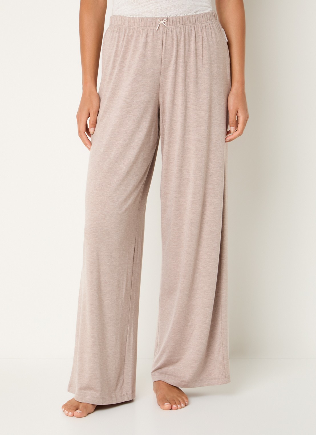 Lounge Pyjamabroek met strikdetail - detail bruin