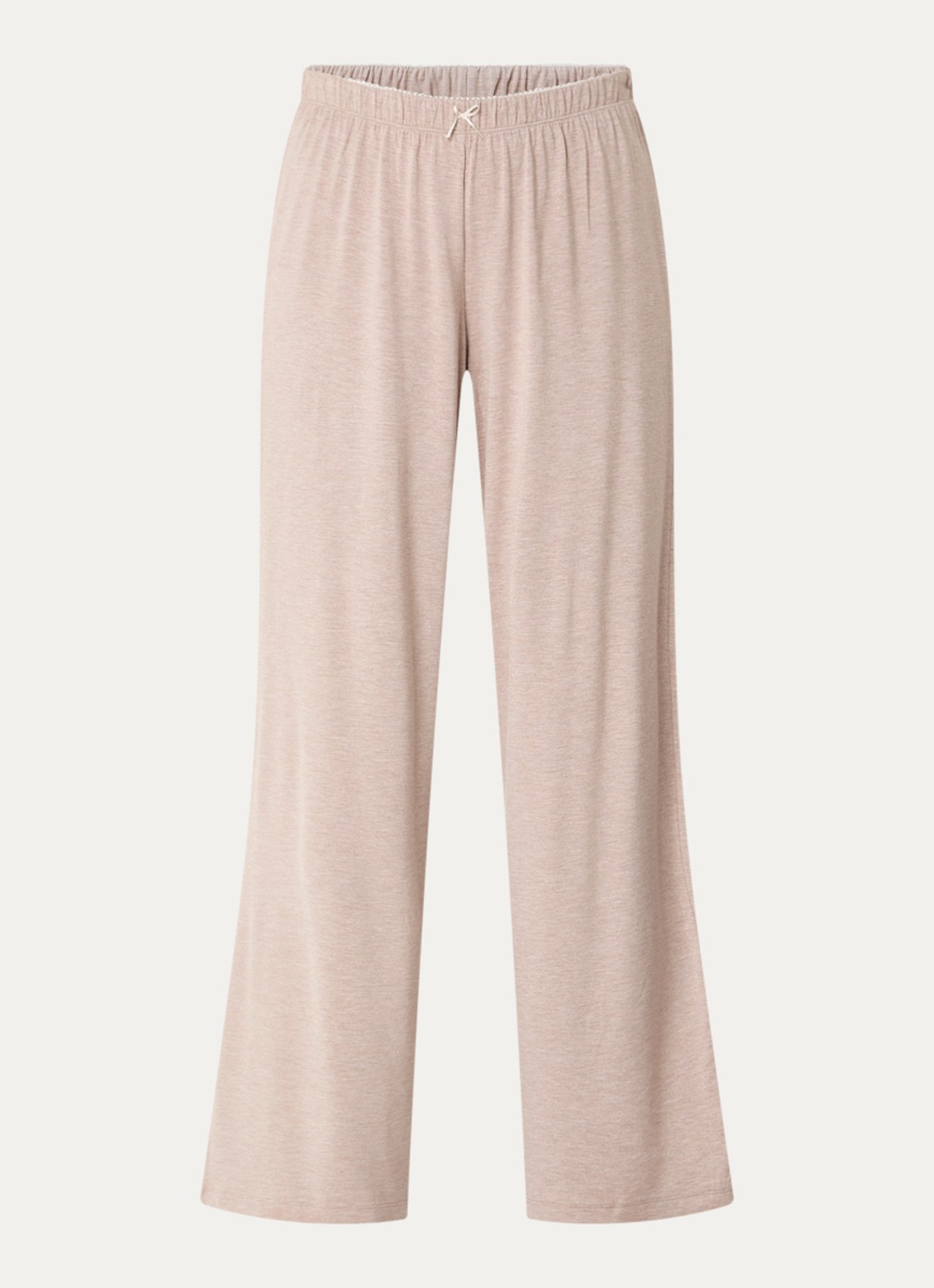 Lounge Pyjamabroek met strikdetail - voorkant 2 bruin