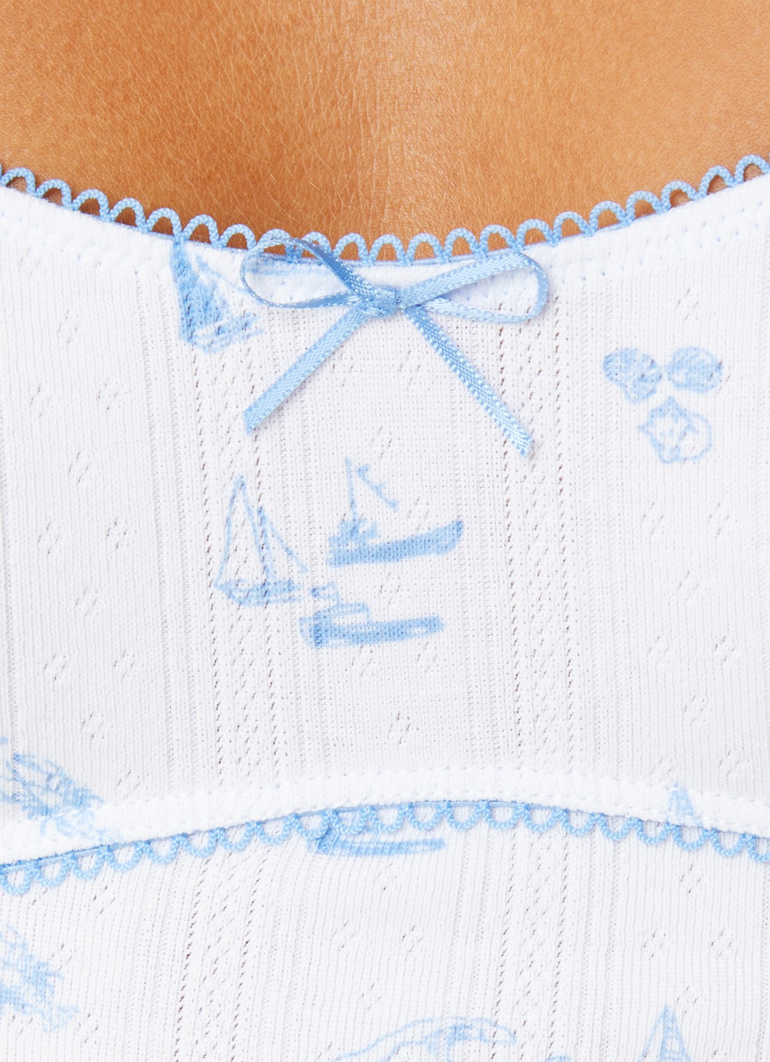 Lounge Pyjamatop met print - detail 3 wit