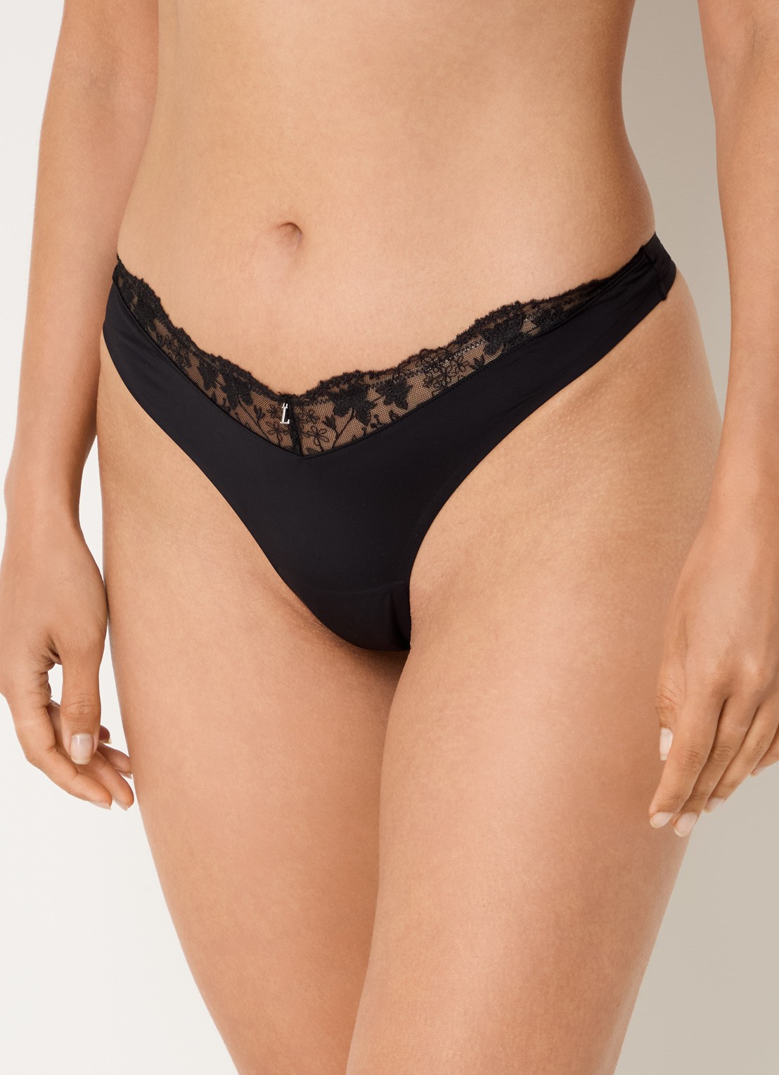 Lounge Tanga met kant - detail 4 zwart