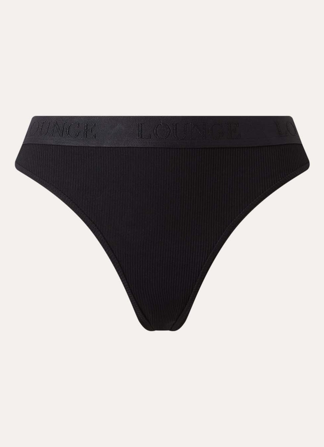 Lounge Tanga met logoband - voorkant 3 zwart