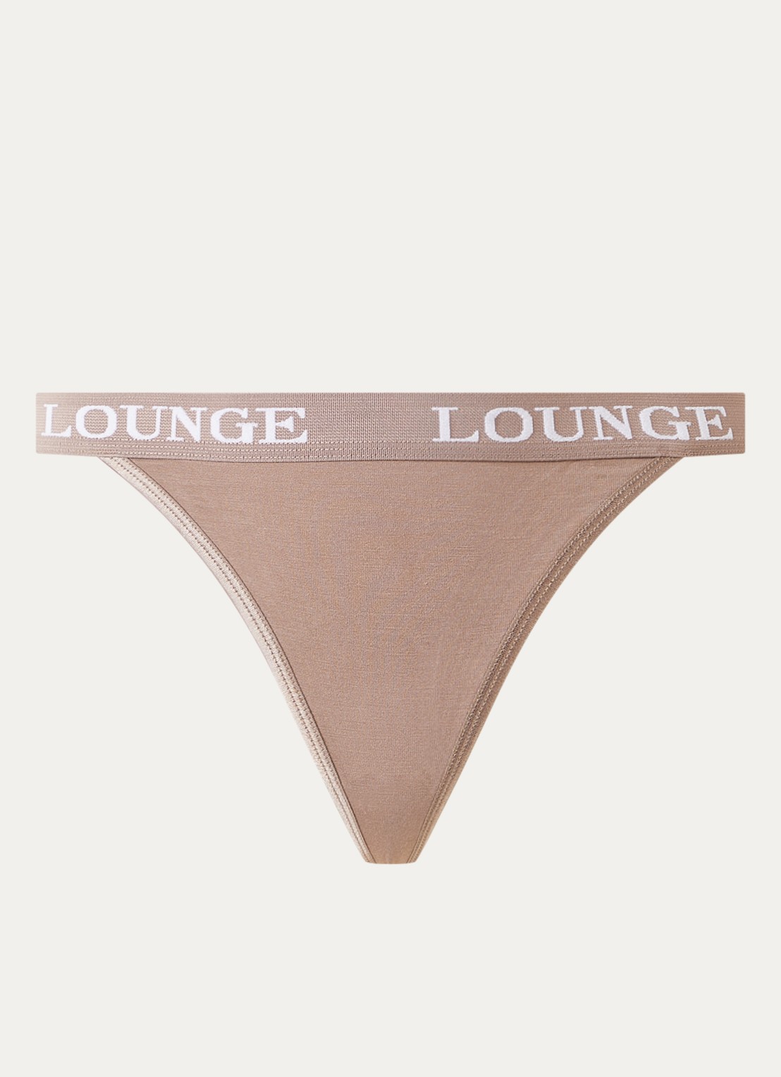 Lounge Tanga met logoband - voorkant 3 beige