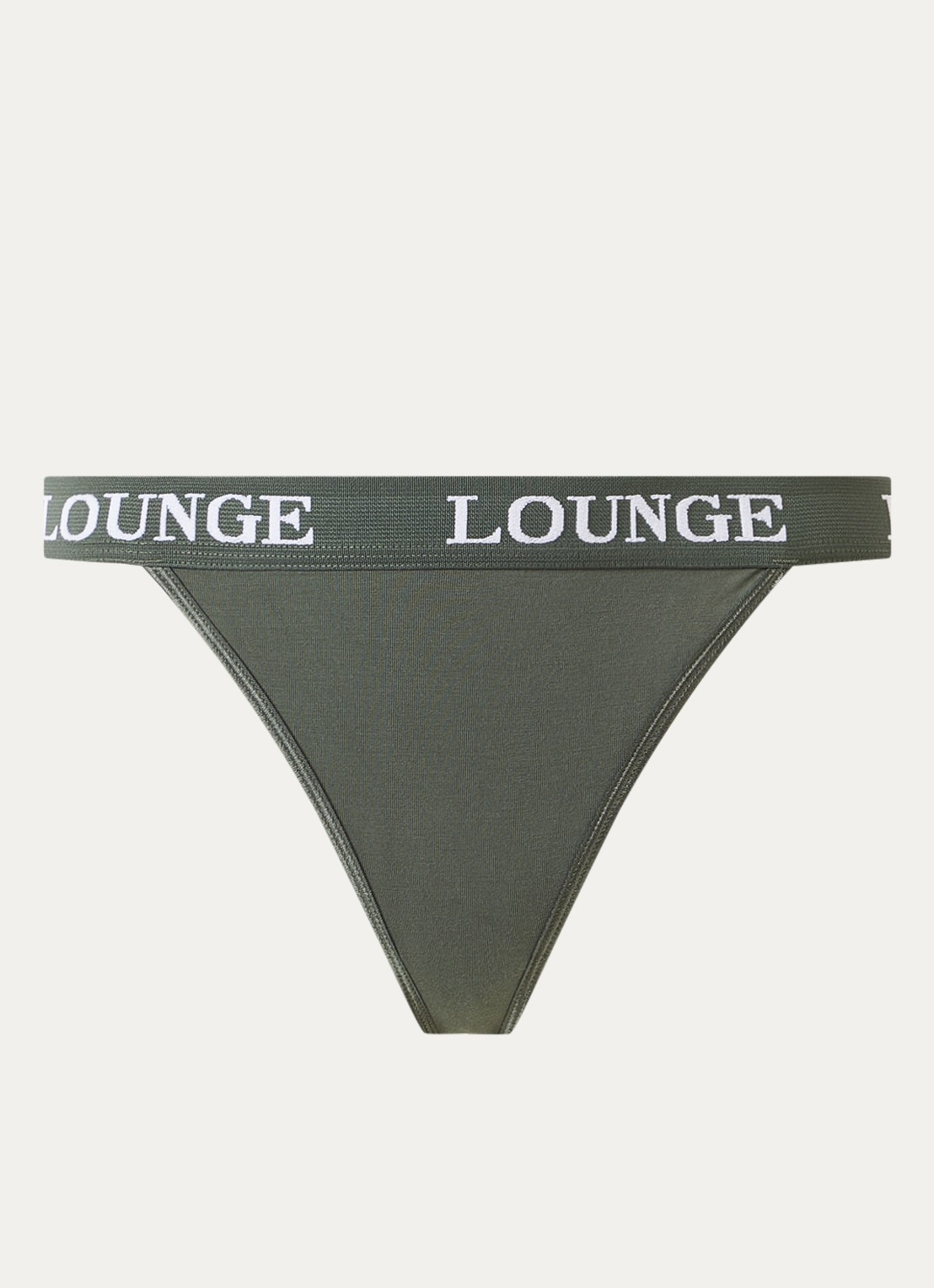 Lounge Tanga met logoband - voorkant 4 olijfgroen
