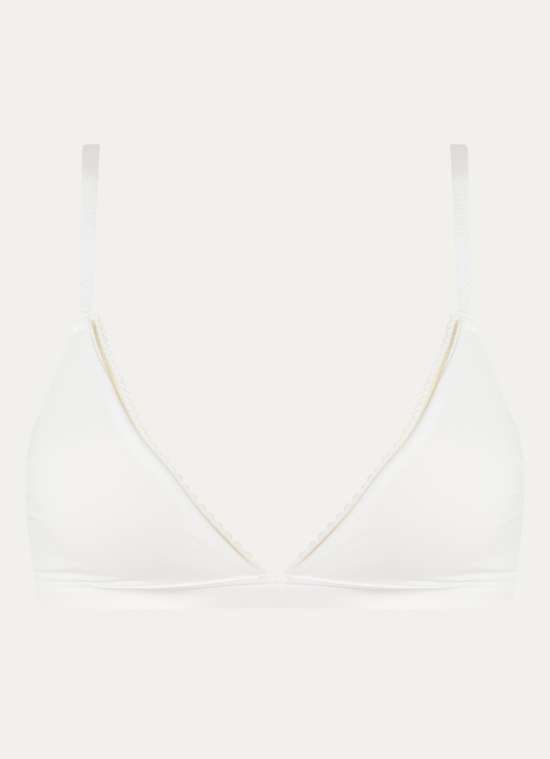 Lounge Triangle bralette met mesh - voorkant wit