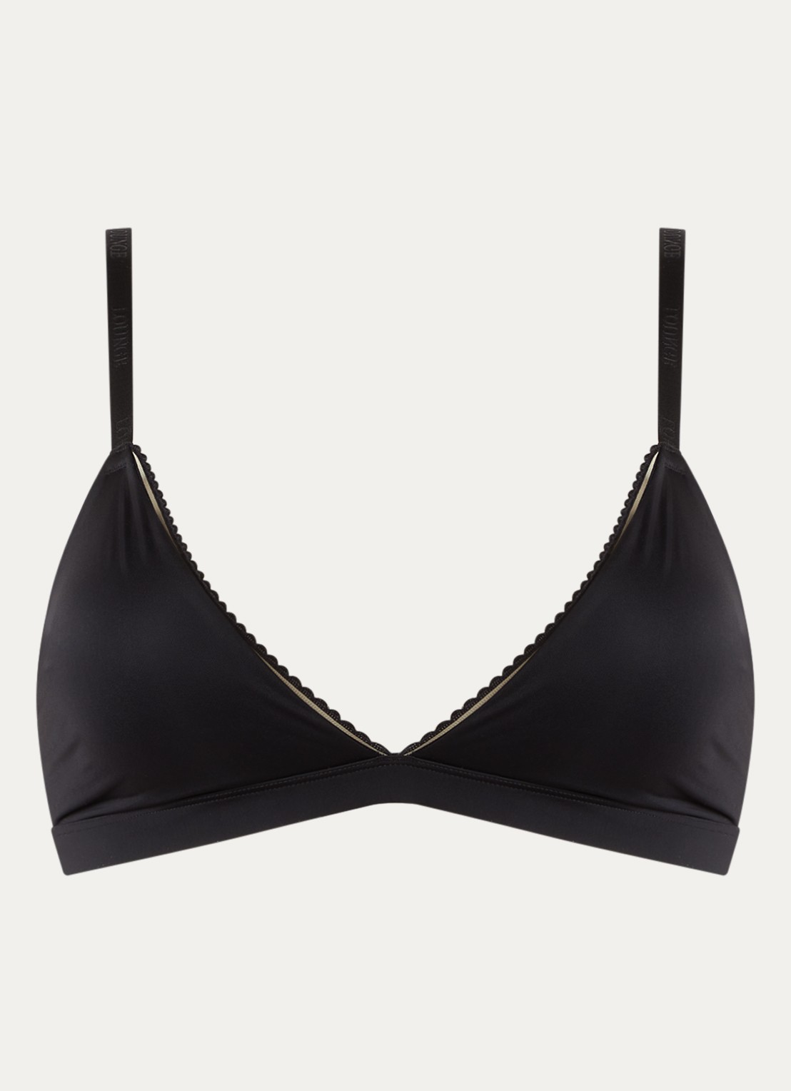 Lounge Triangle bralette met mesh - voorkant zwart
