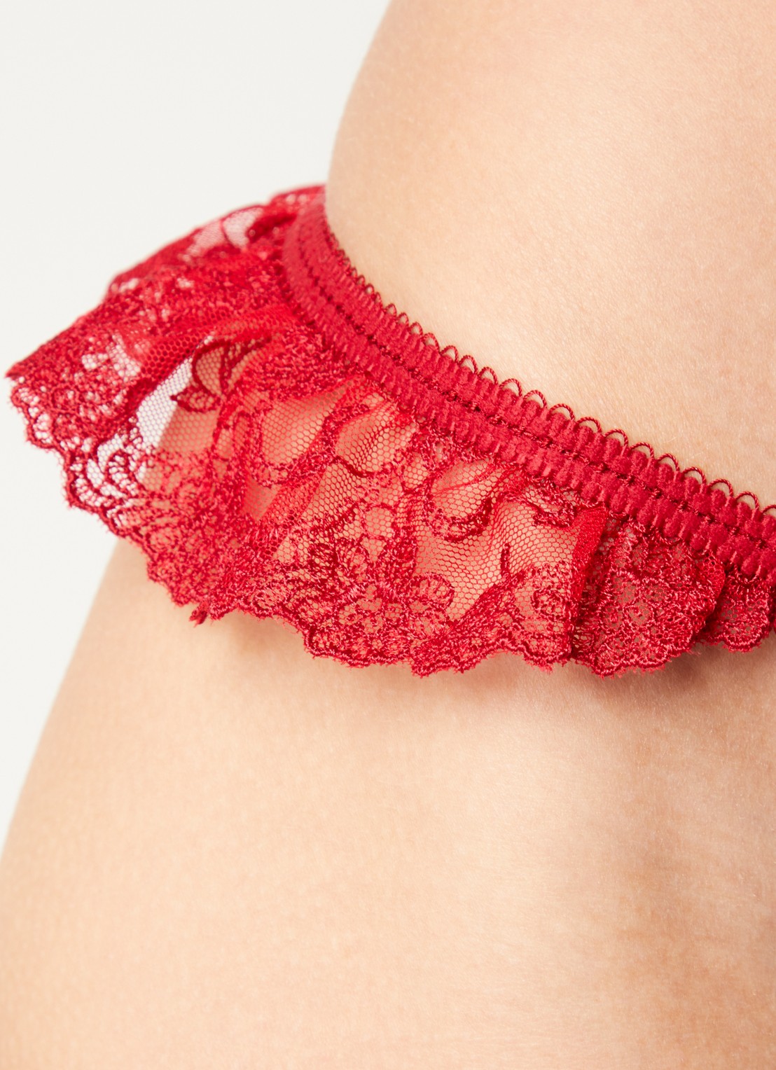 Lounge Valentina string van mesh - detail 4 donkerrood