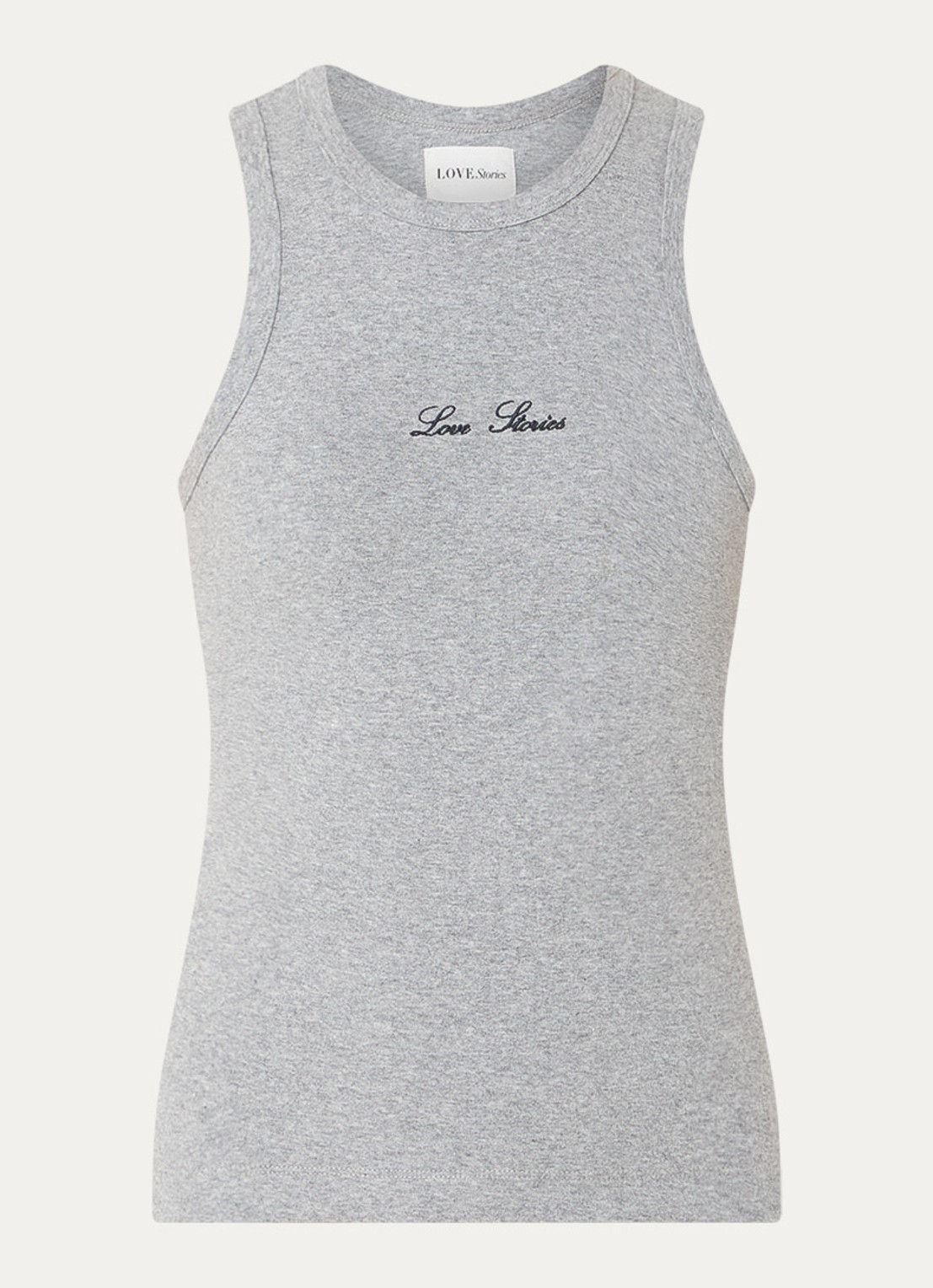 Love Stories Bella pyjama top met logo - voorkant 3 grijsmele