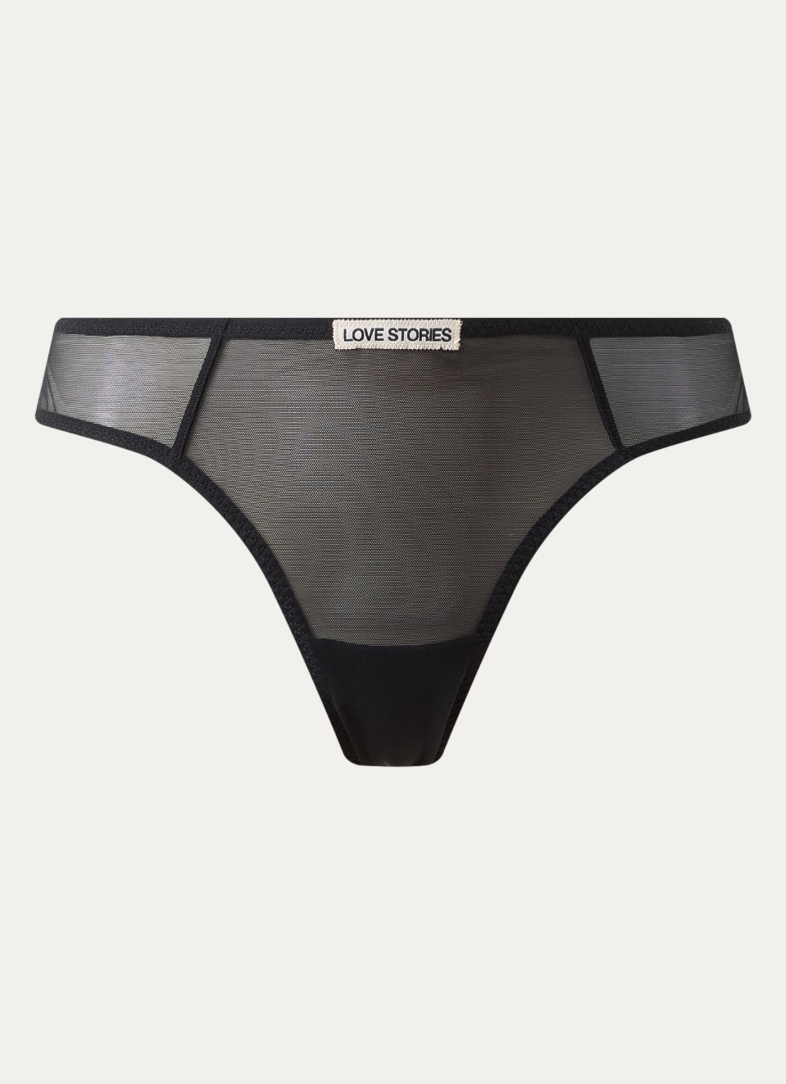 Love Stories Carl tanga van mesh met logo - voorkant zwart