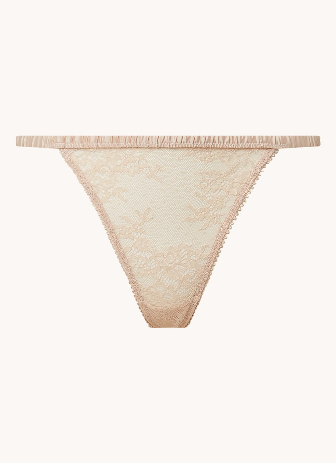 Love Stories Charlotte tanga van kant - voorkant 4 donkerbeige