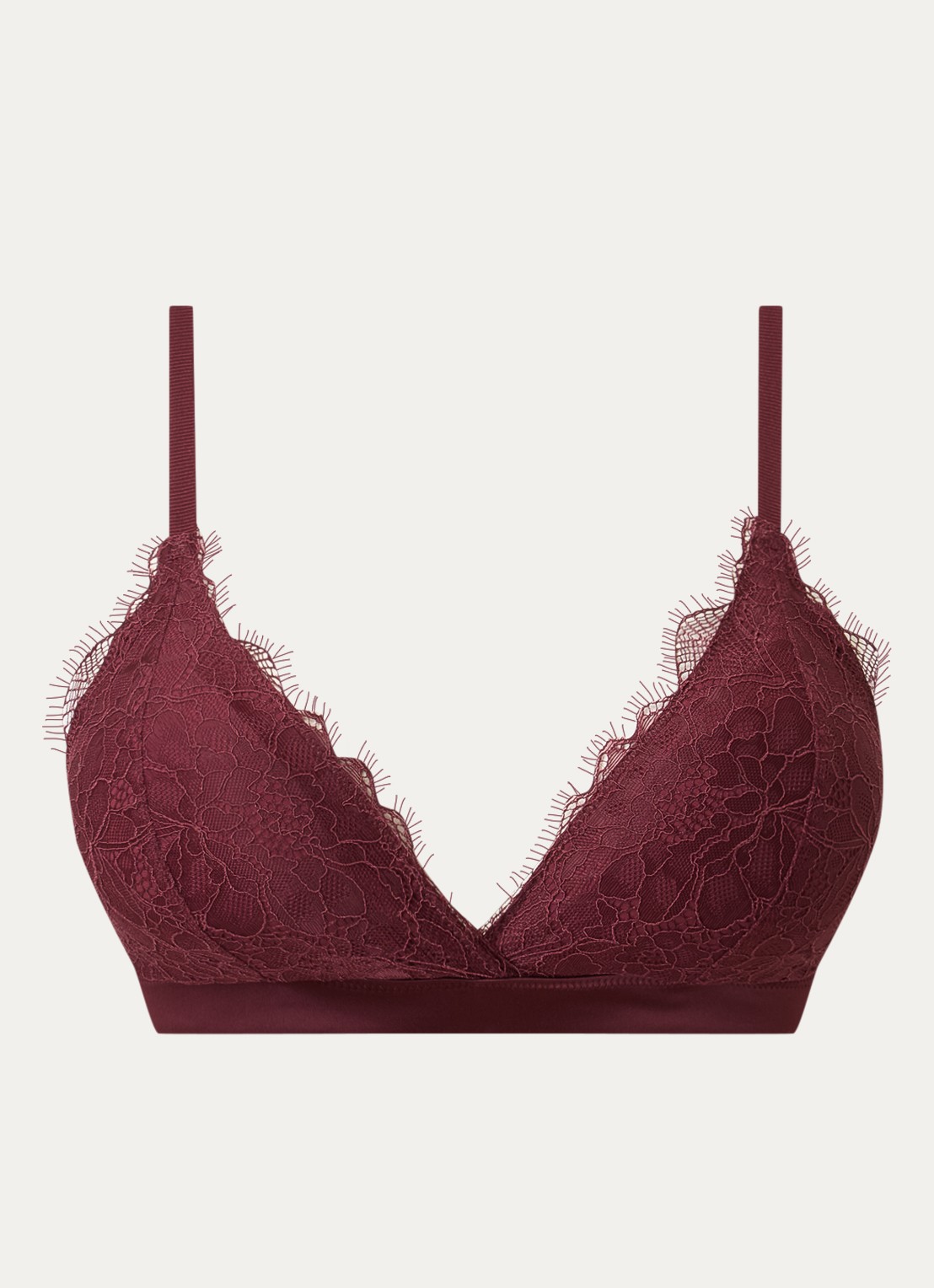 Love Stories Gwen bralette met kant en uitneembare vulling - voorkant 2 bordeauxrood