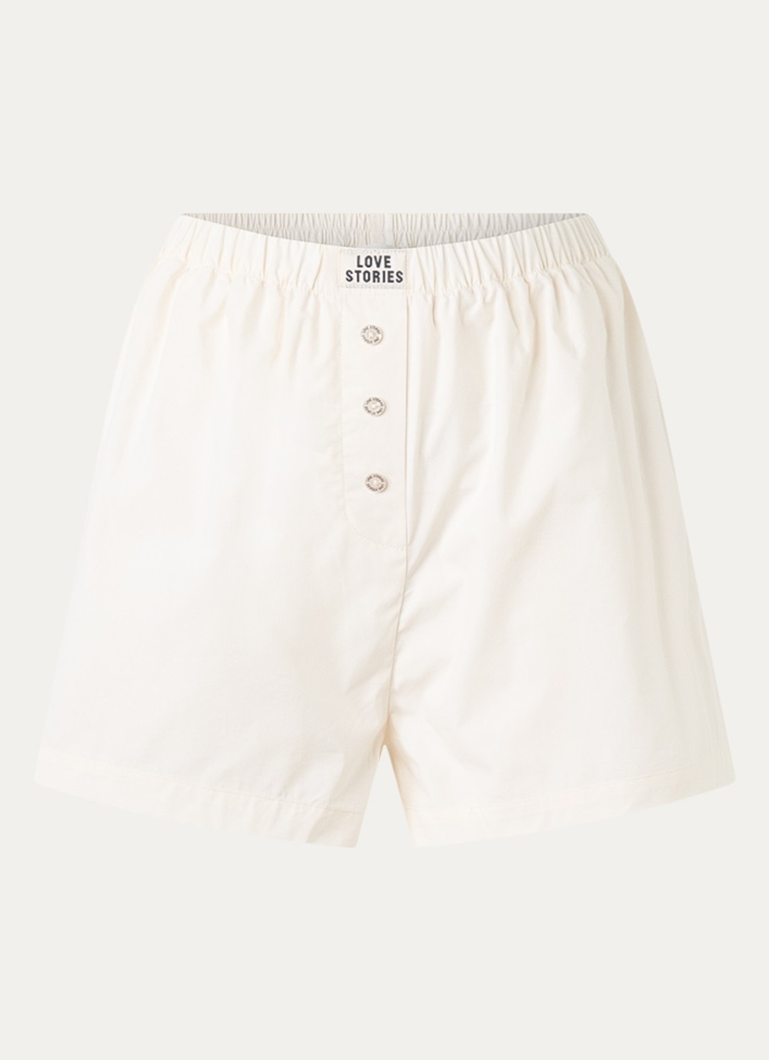 Love Stories James pyjamashorts met logo - voorkant gebroken wit