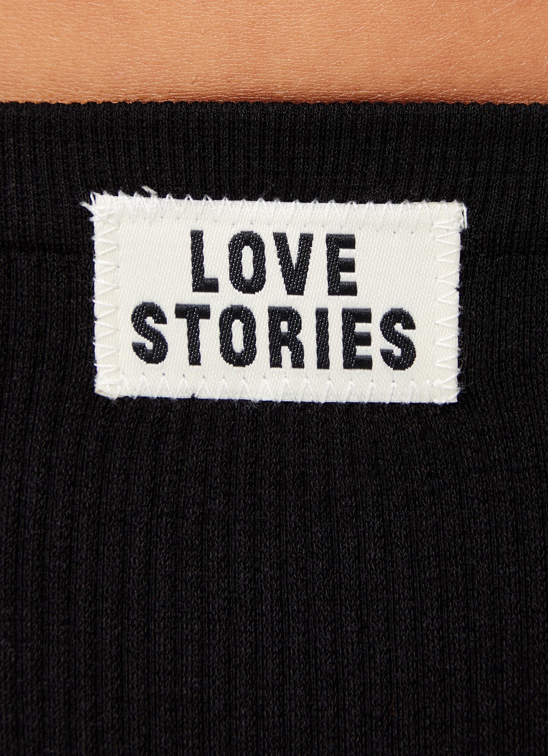 Love Stories Lima string met logo en ribstructuur - detail 5 zwart