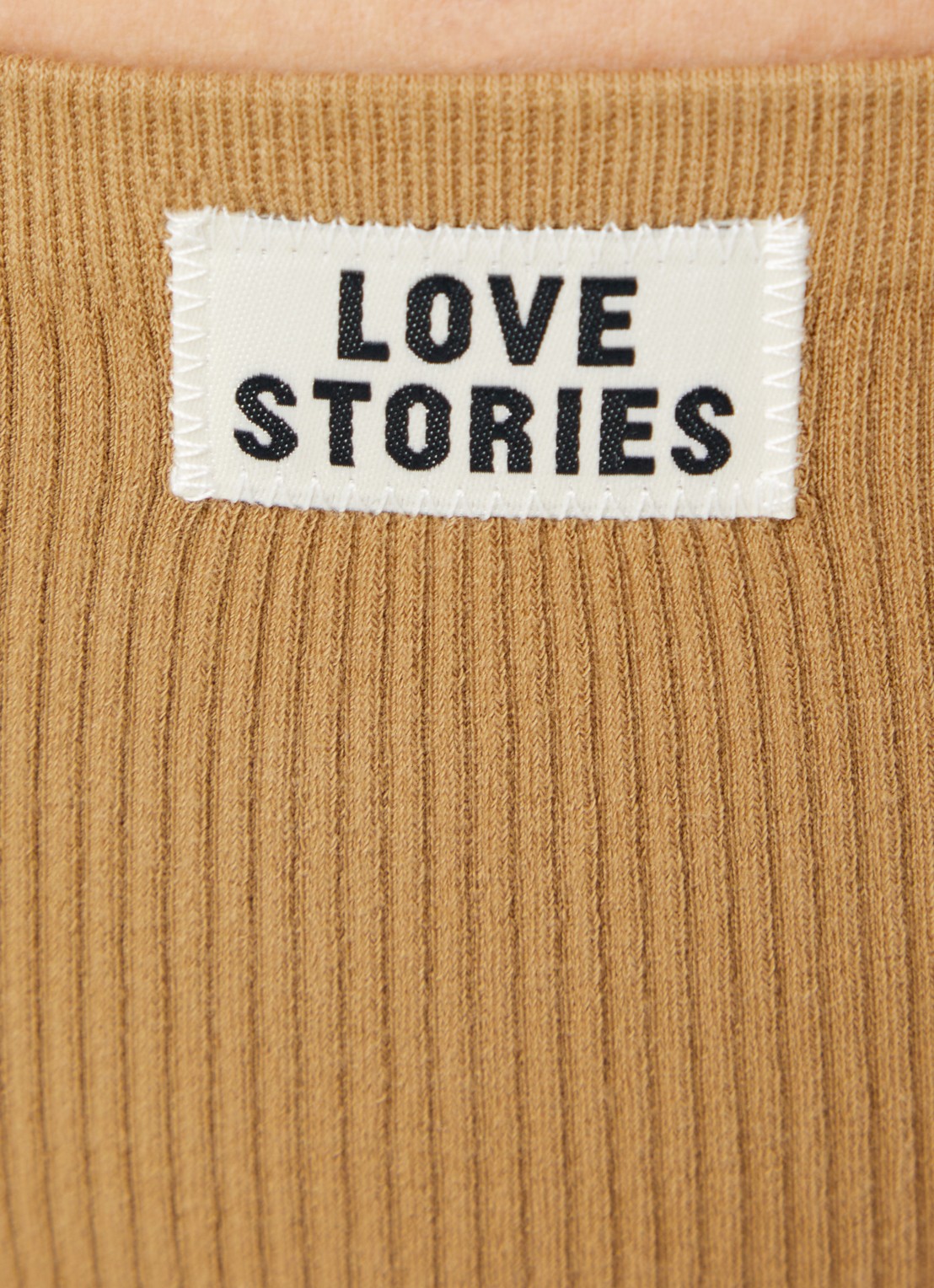 Love Stories Lima tanga met ribstructuur en logo - detail 3 khaki