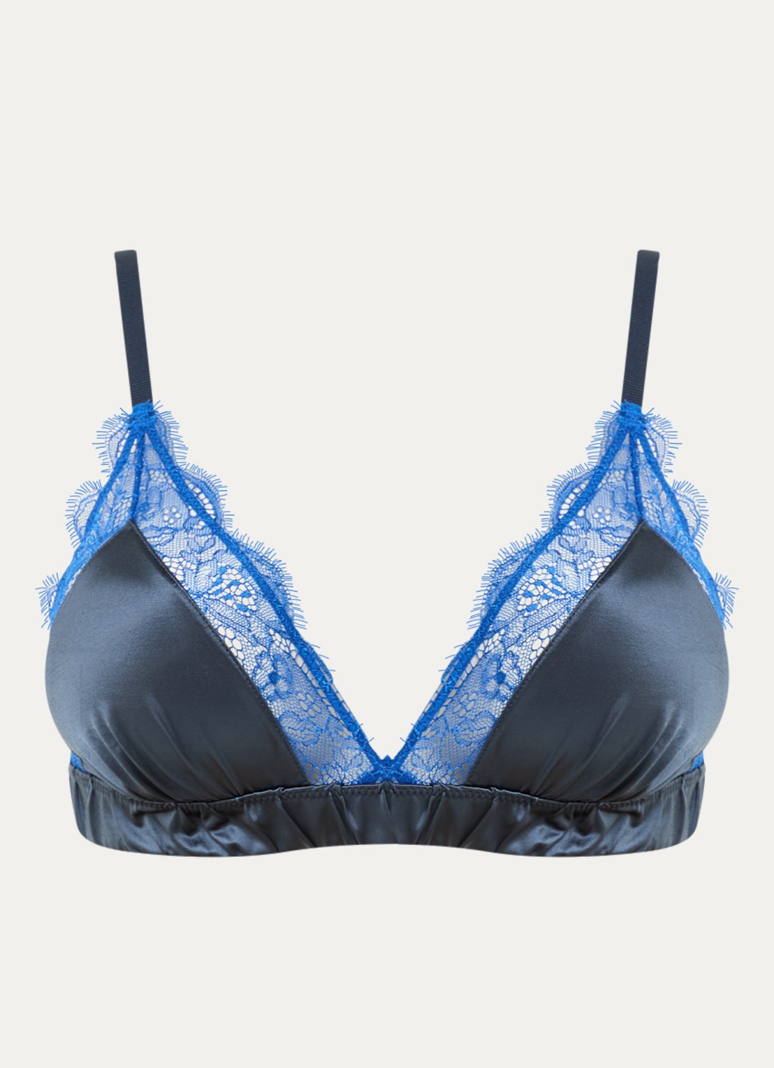 Love Stories Love Lace bralette van kant - voorkant indigo