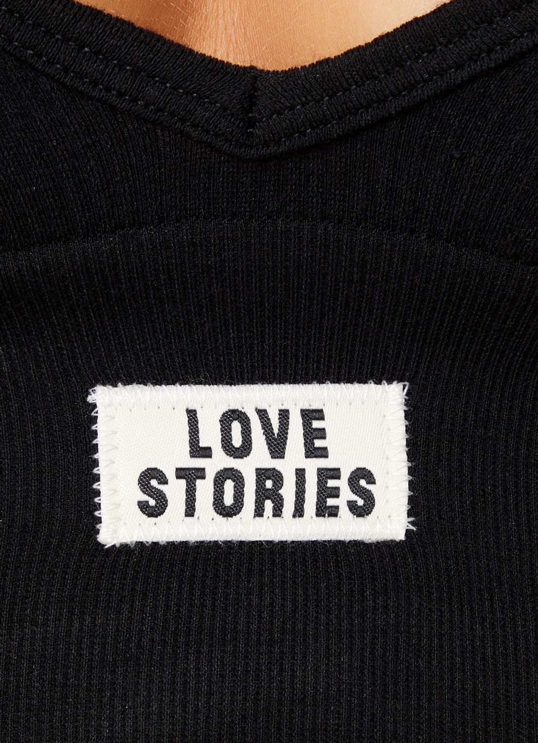 Love Stories Posey ribgebreide bralette met logo - detail 2 zwart