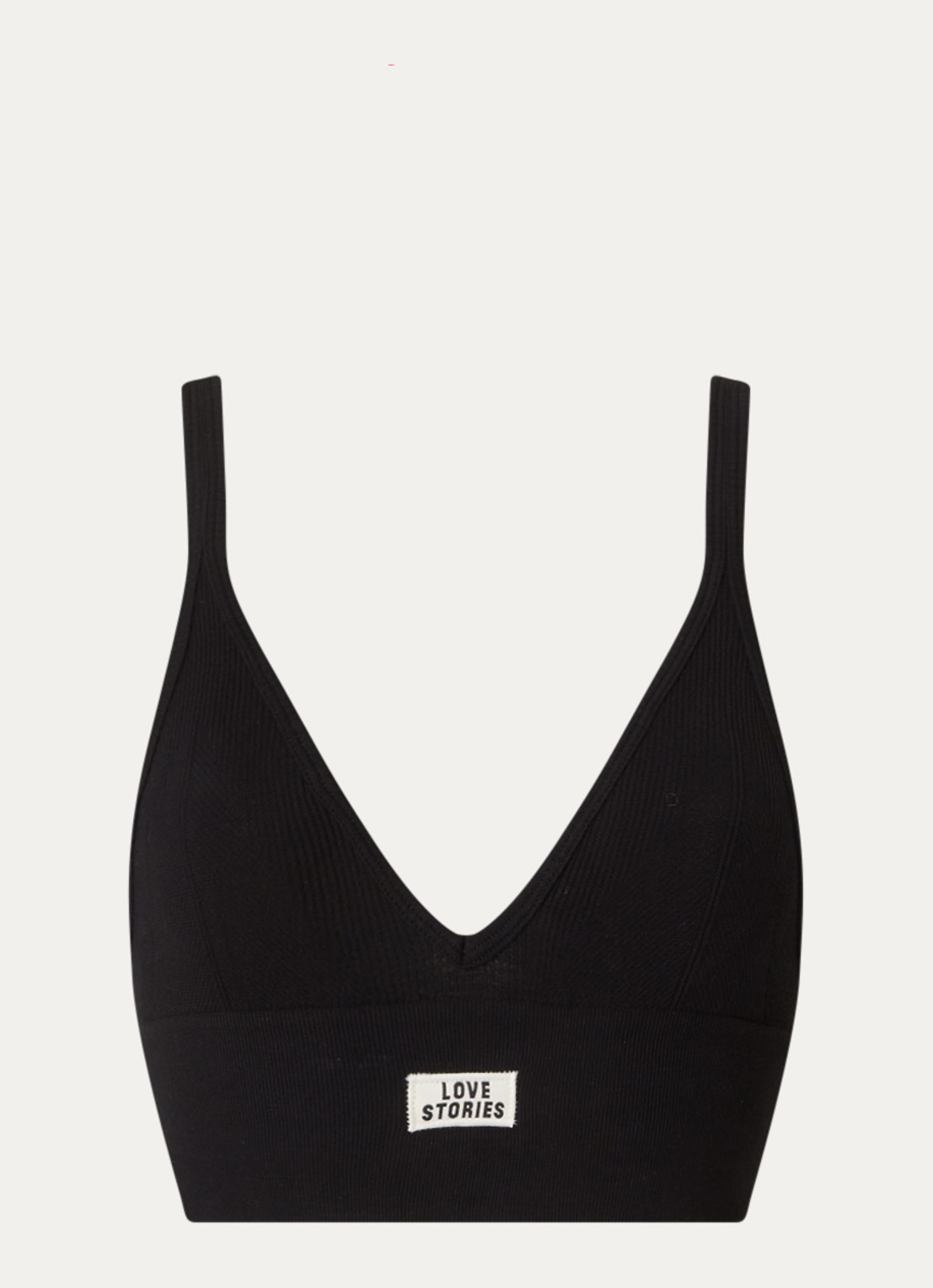 Love Stories Posey ribgebreide bralette met logo - voorkant 3 zwart