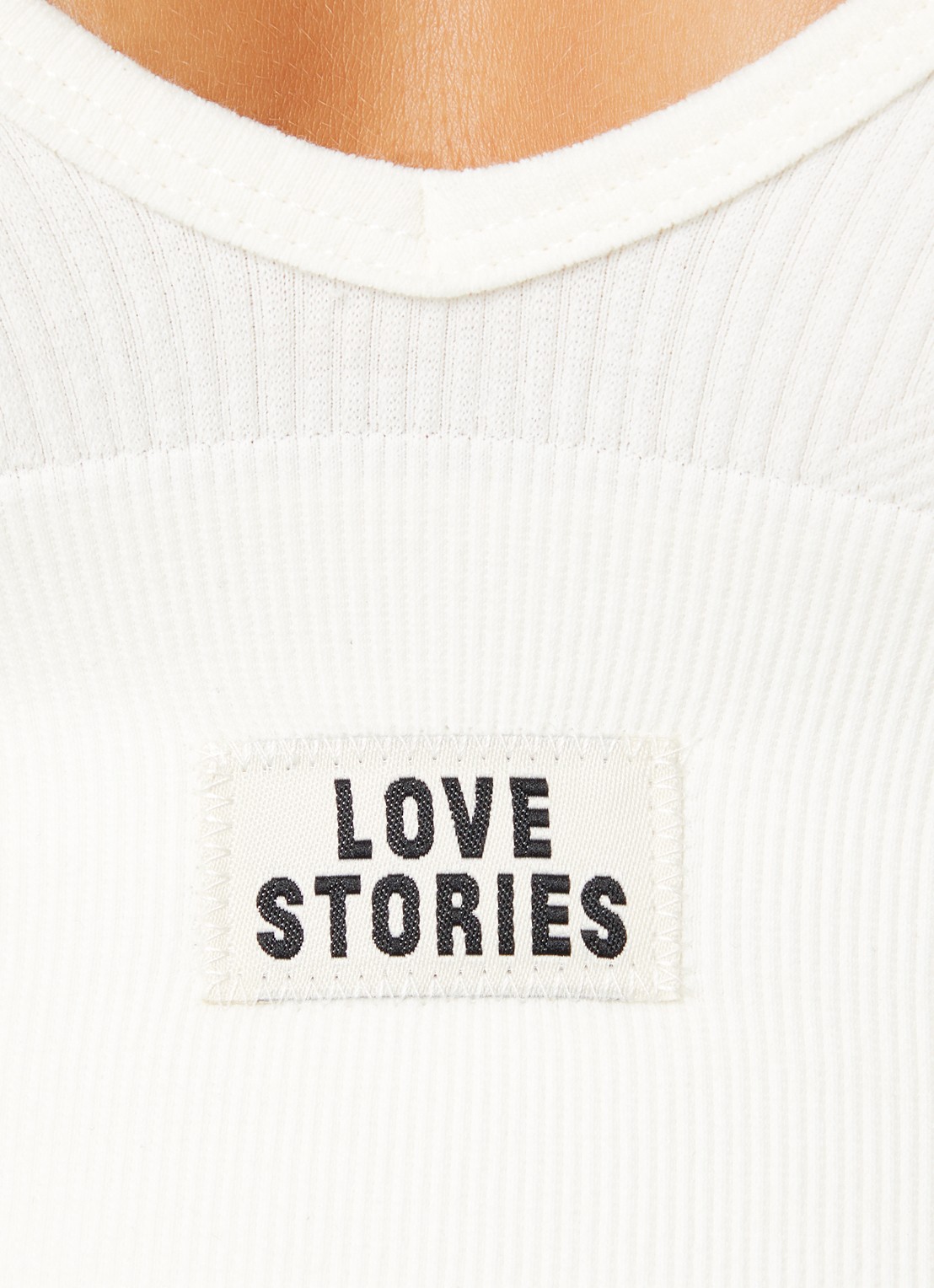 Love Stories Posey ribgebreide bralette met logo - detail 5 gebroken wit