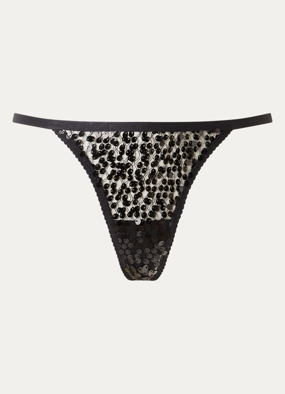 Love Stories Roomservice string met pailletten - voorkant 3 zwart