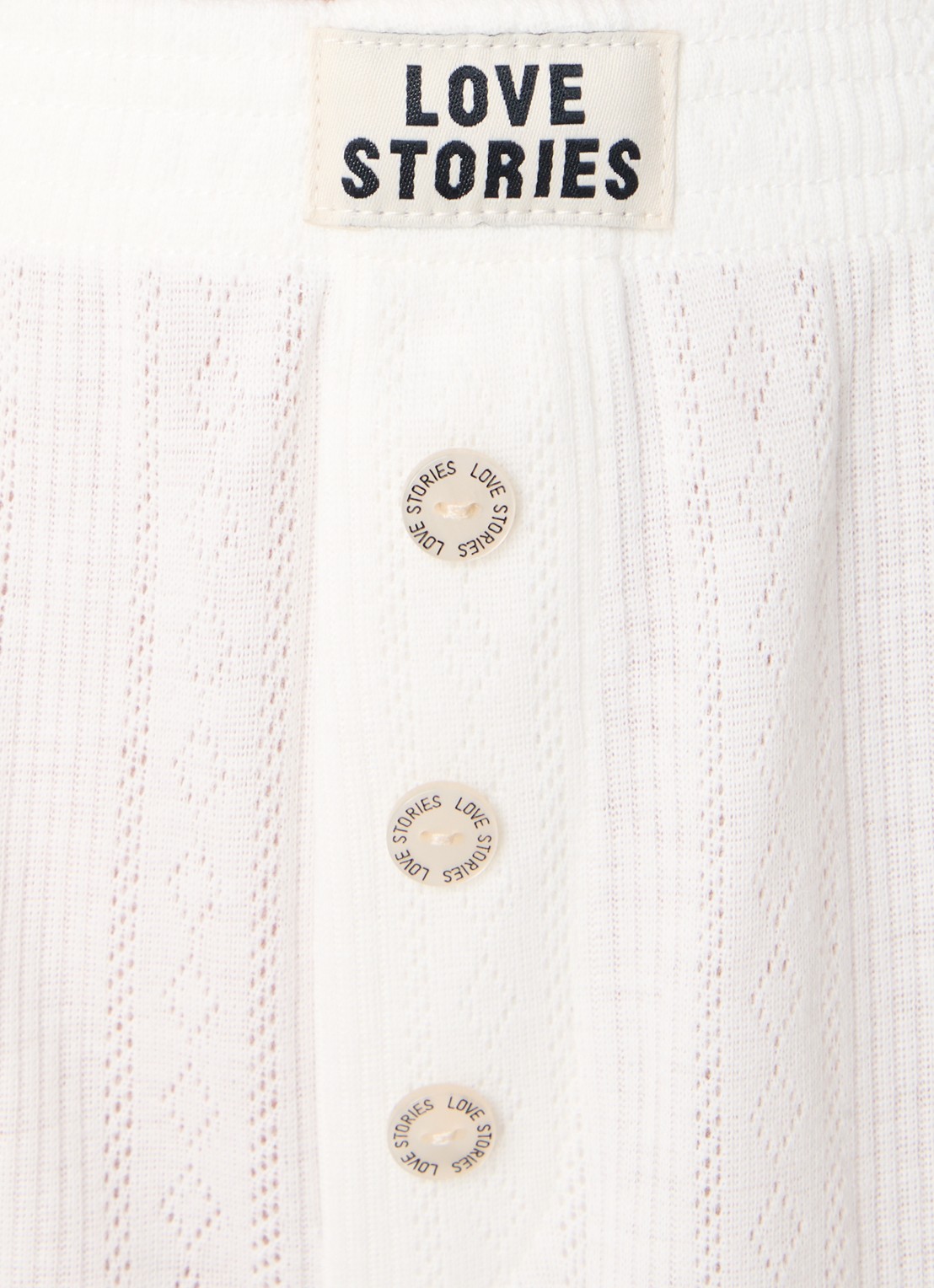 Love Stories Sunday pyjamashorts met logo  - detail 4 gebroken wit