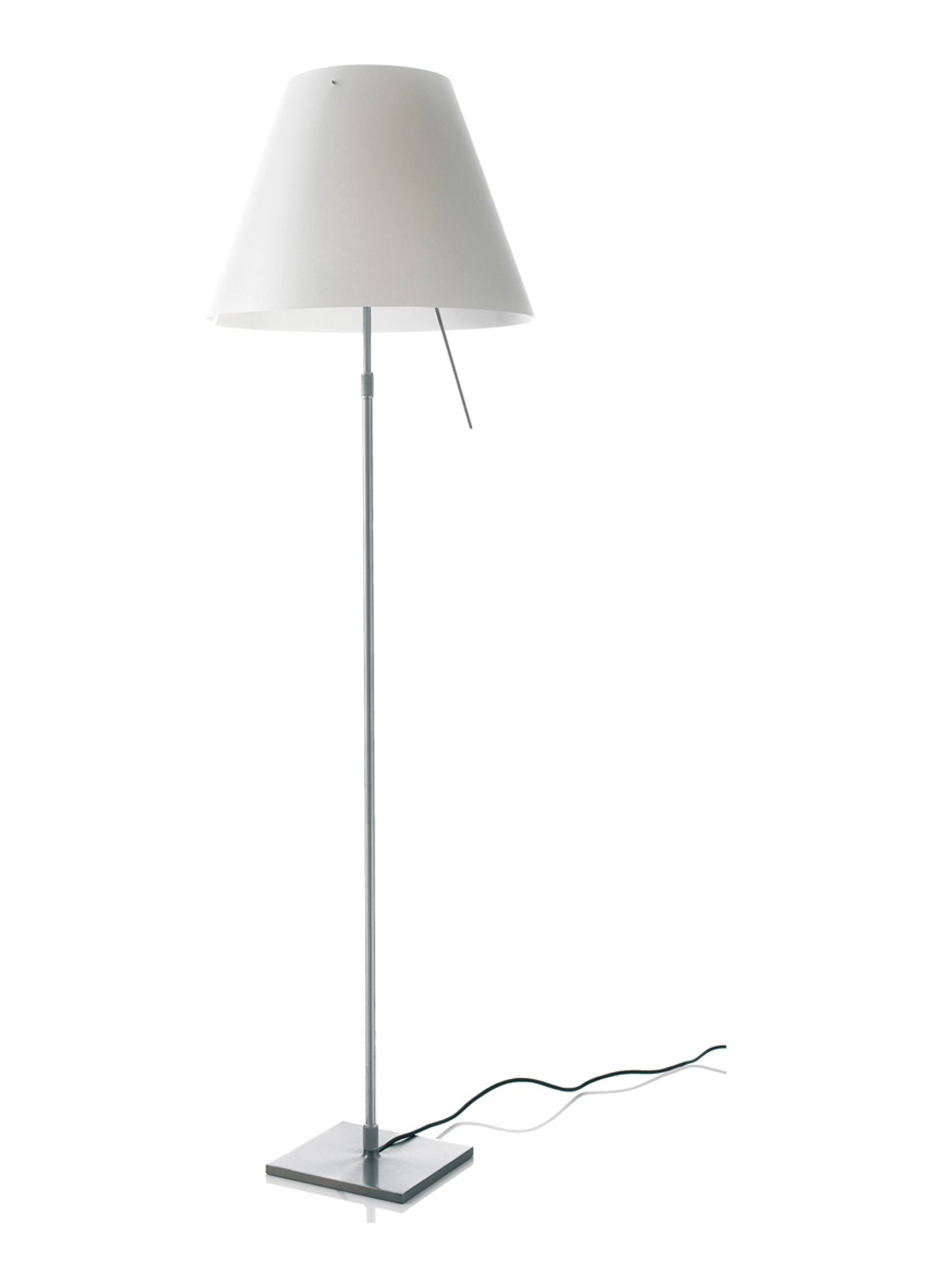 Luceplan Costanza vloerlamp telescopisch met dimmer en diffuser 160 x Ø40 cm - voorkant wit