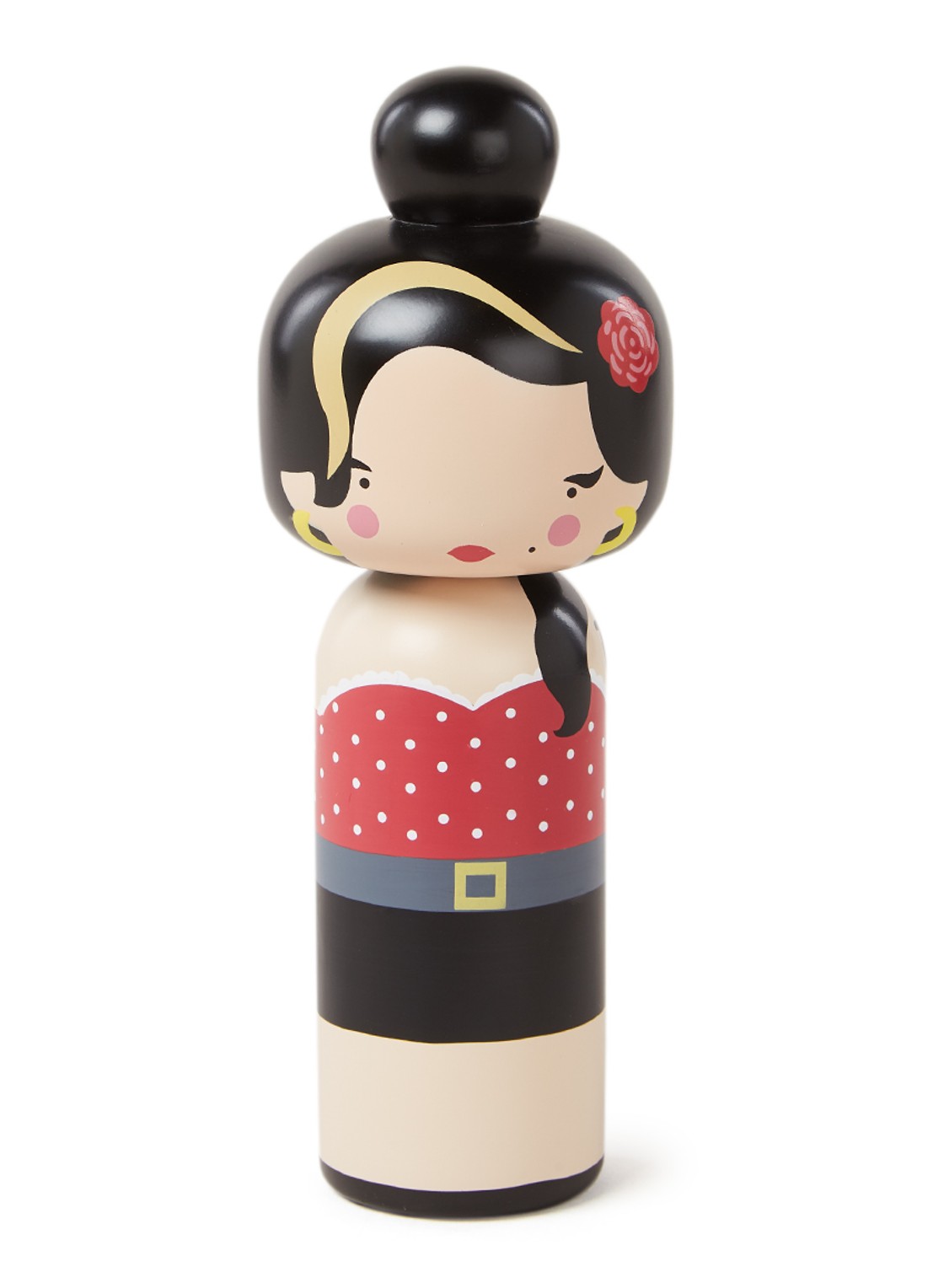 Lucie Kaas Amy Winehouse Kokeshi Doll 14,5 cm - voorkant steenrood