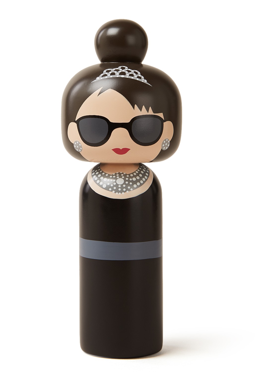 Lucie Kaas Audrey Kokeshi Doll 17 cm - voorkant zwart