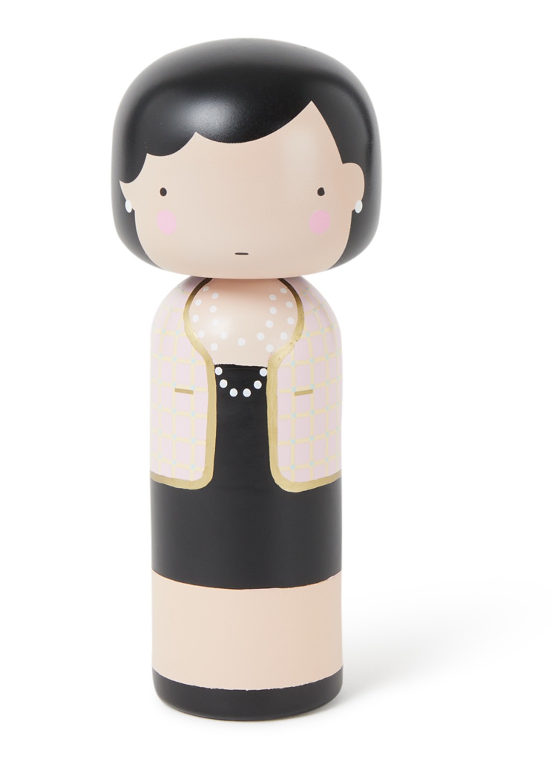 Lucie Kaas Coco Chanel Kokeshi Doll 14,5 cm - voorkant lichtroze