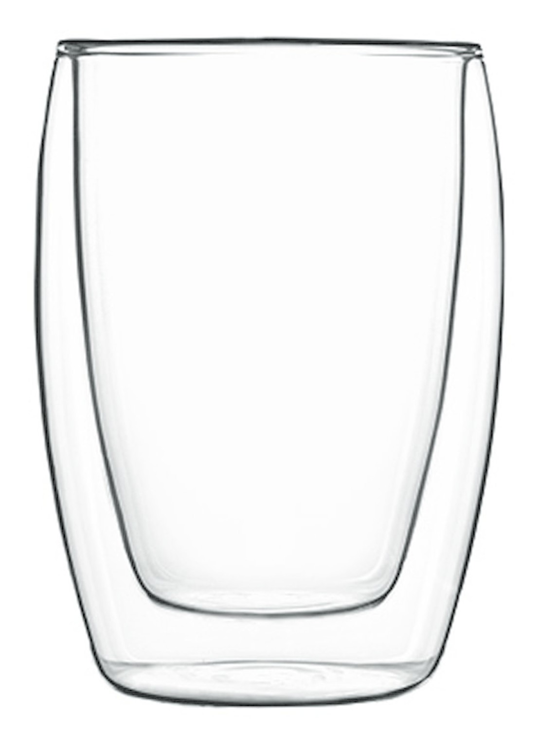 Luigi Bormioli Accademia dubbelwandig glas 27 cl set van 2 - voorkant 3 transparant