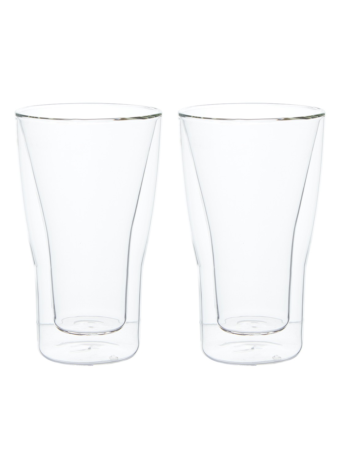 Luigi Bormioli Accademia dubbelwandig latte macchiato glas 34 cl set van 2 - voorkant 2 transparant
