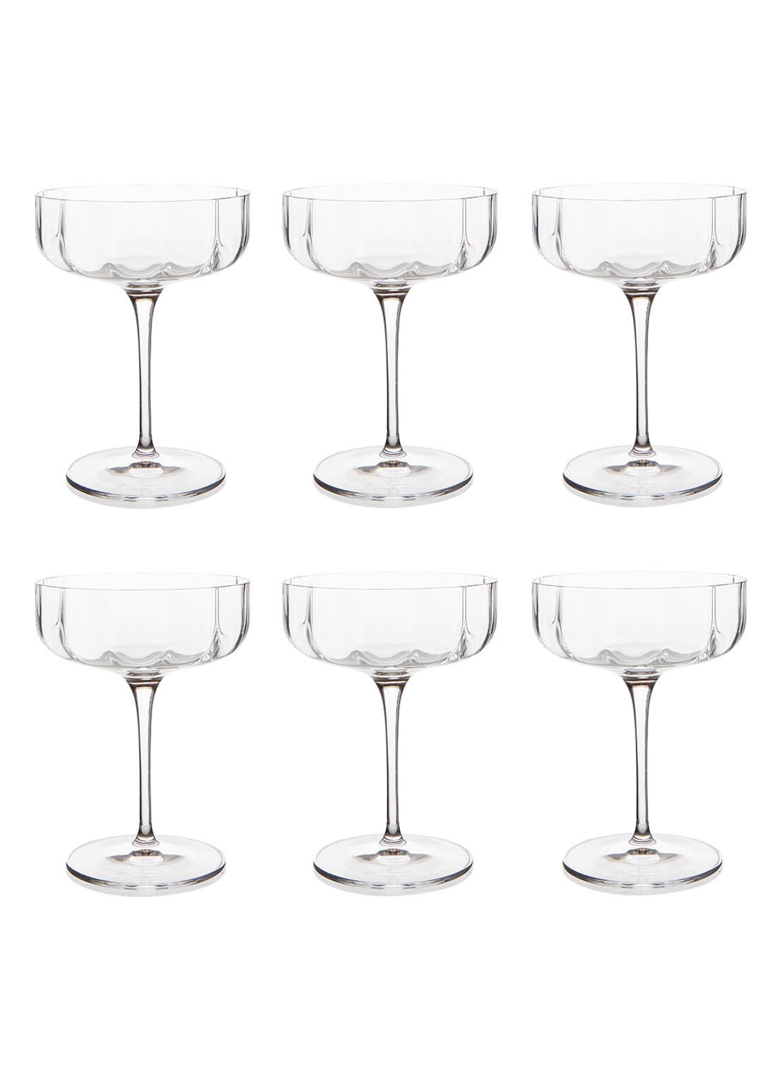 Luigi Bormioli Mixology Jazz cocktailglas 30 cl set van 6  - voorkant transparant