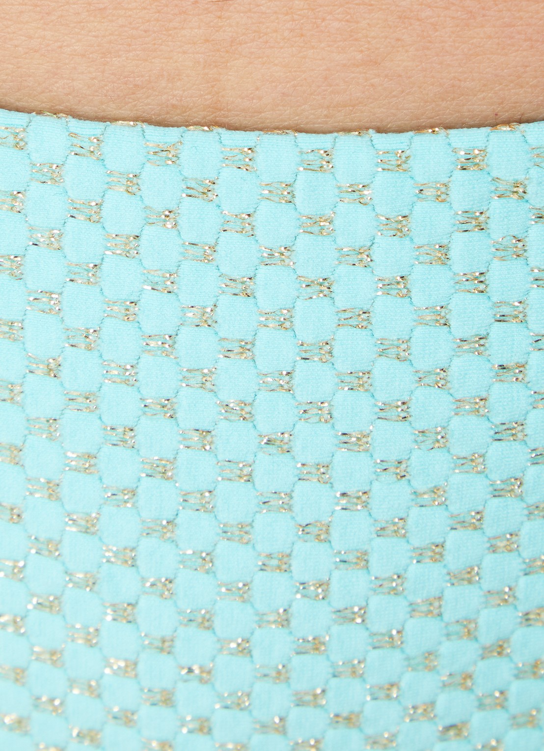 Luli Fama Ring bikinislip met print en lurex - detail 5 aquablauw