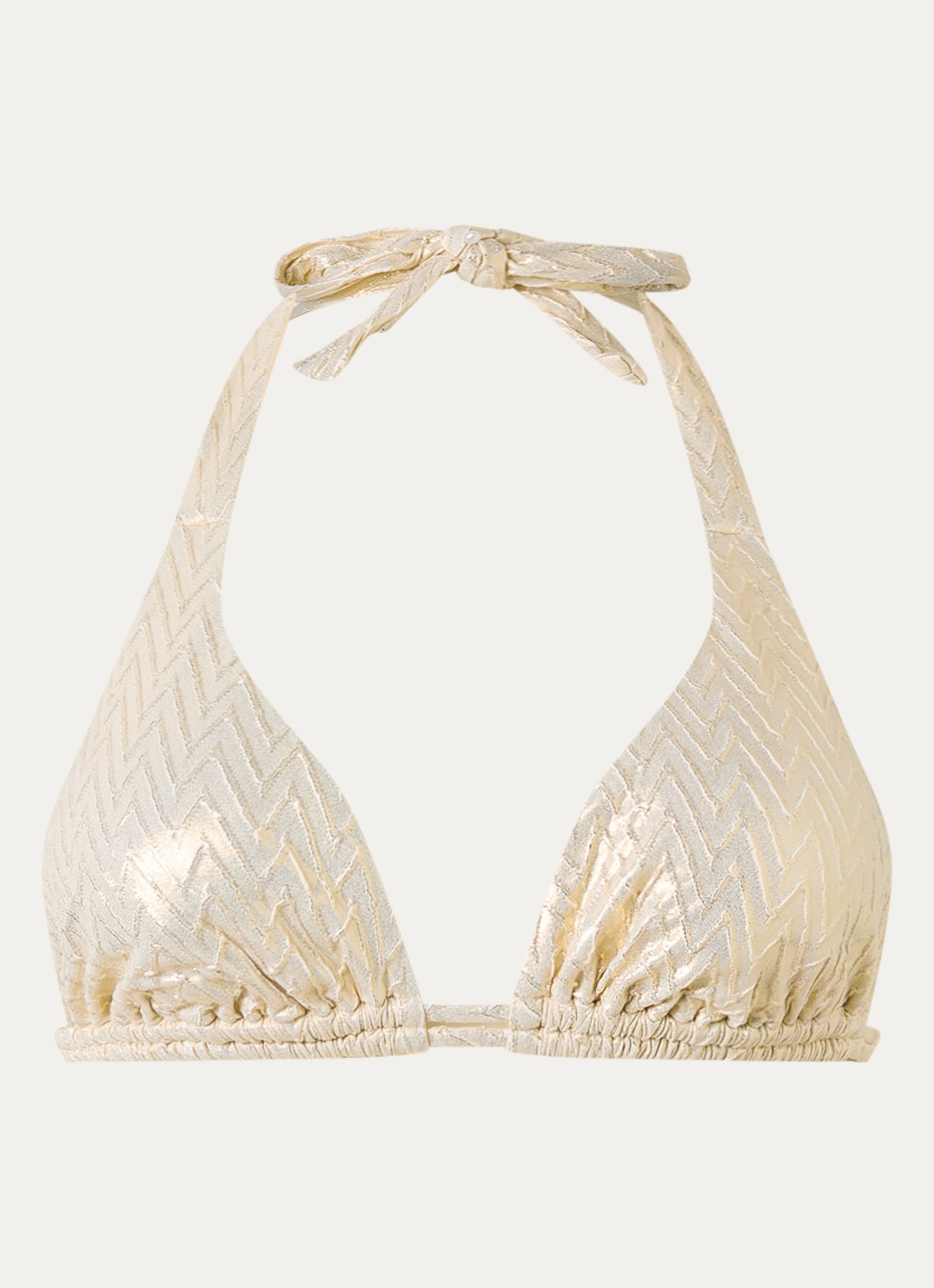 Luli Fama Triangel bikinitop met panterprint - voorkant 4 goud