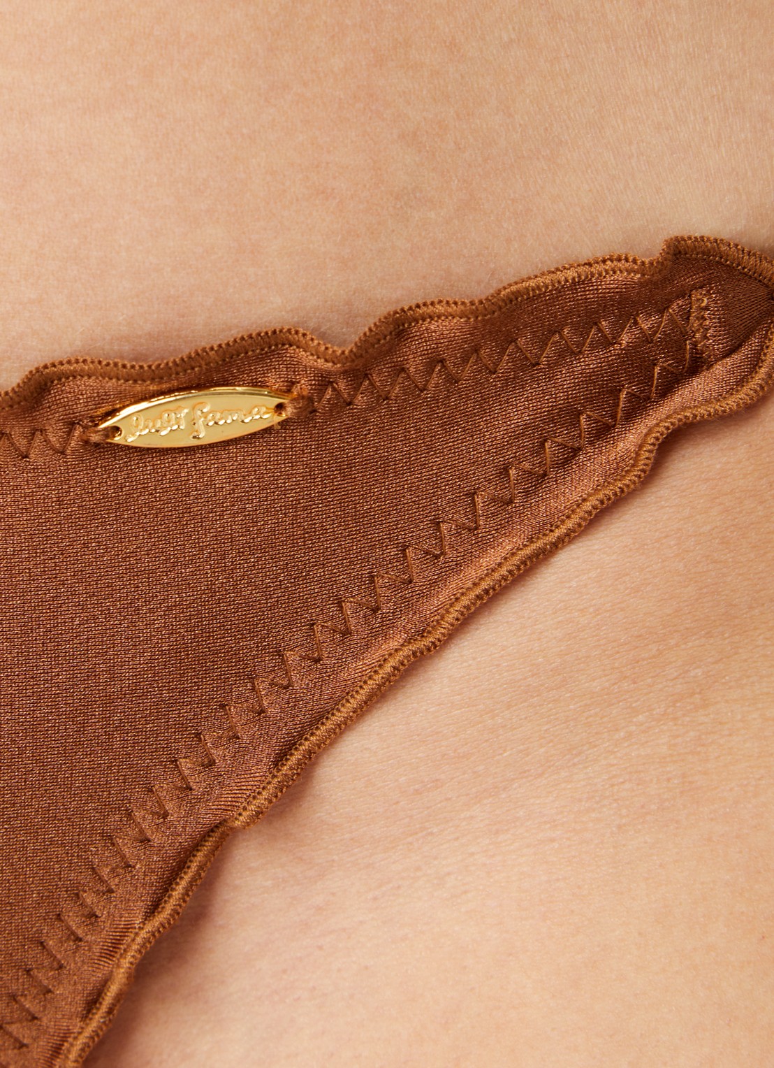 Luli Fama Wavey bikinislip met geknoopt detail - detail 5 bruin