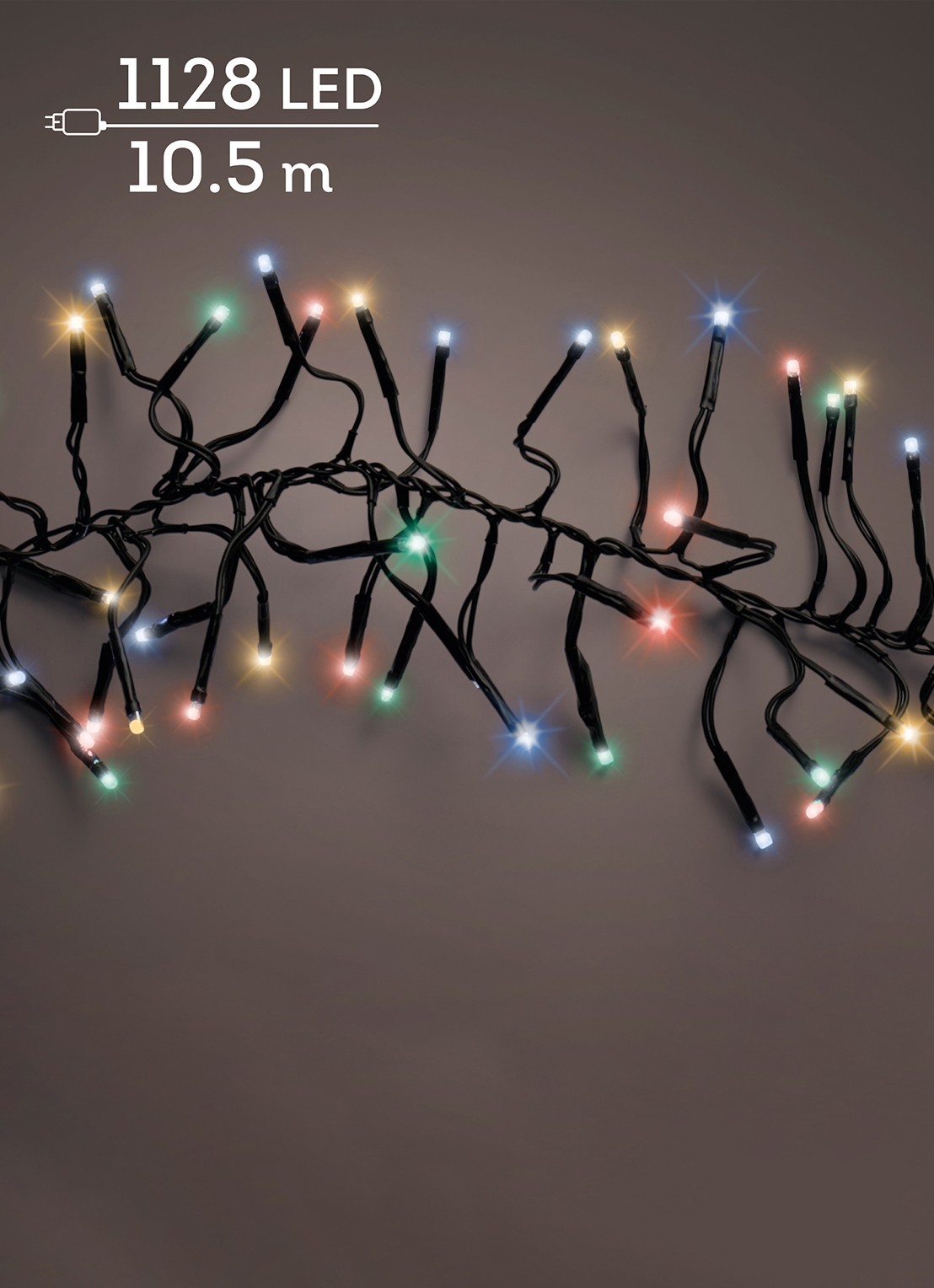 Lumineo Cluster lichtslinger 10,5 meter - voorkant zwart