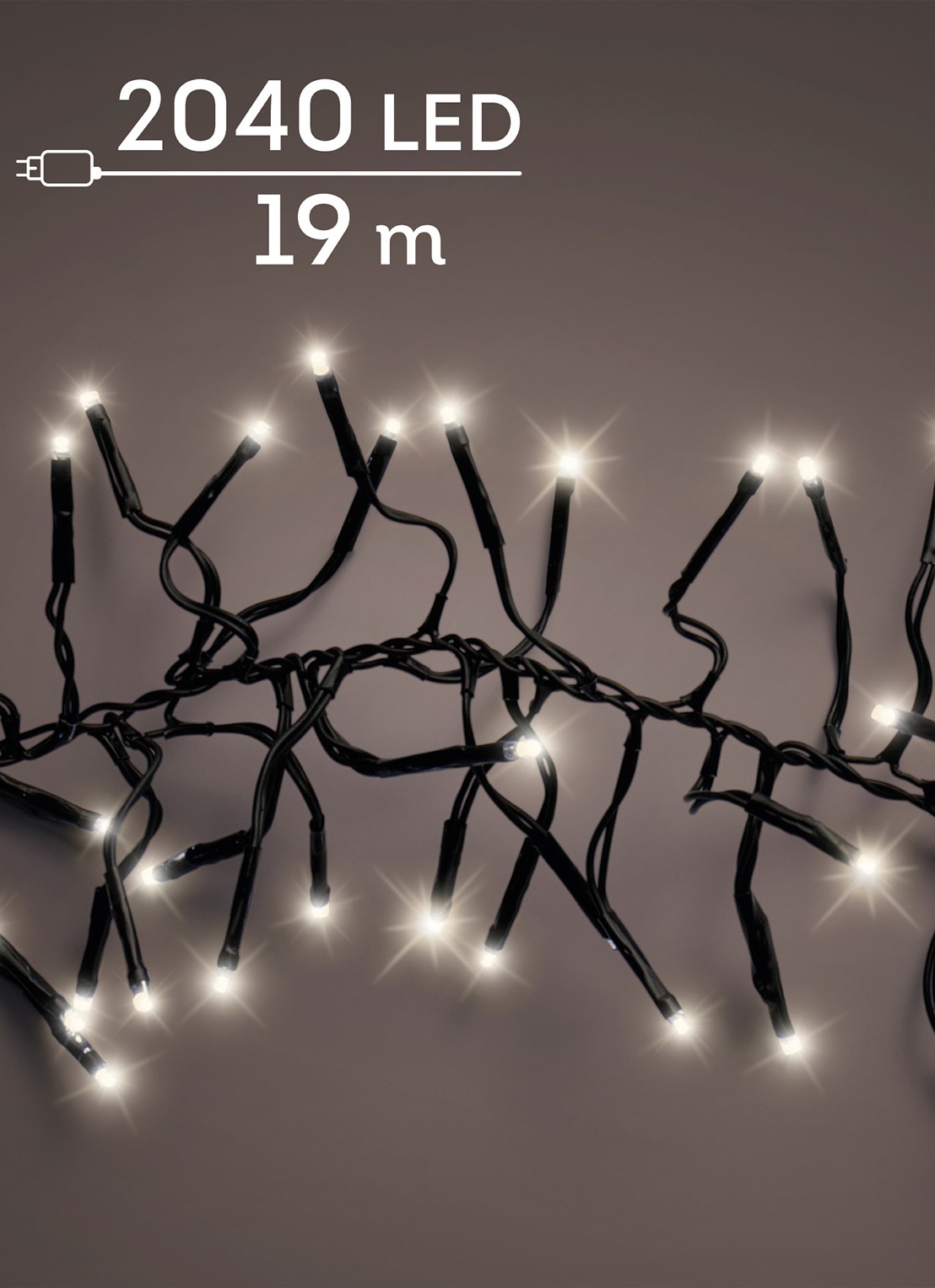 Lumineo Cluster lichtslinger 19 meter - voorkant zwart