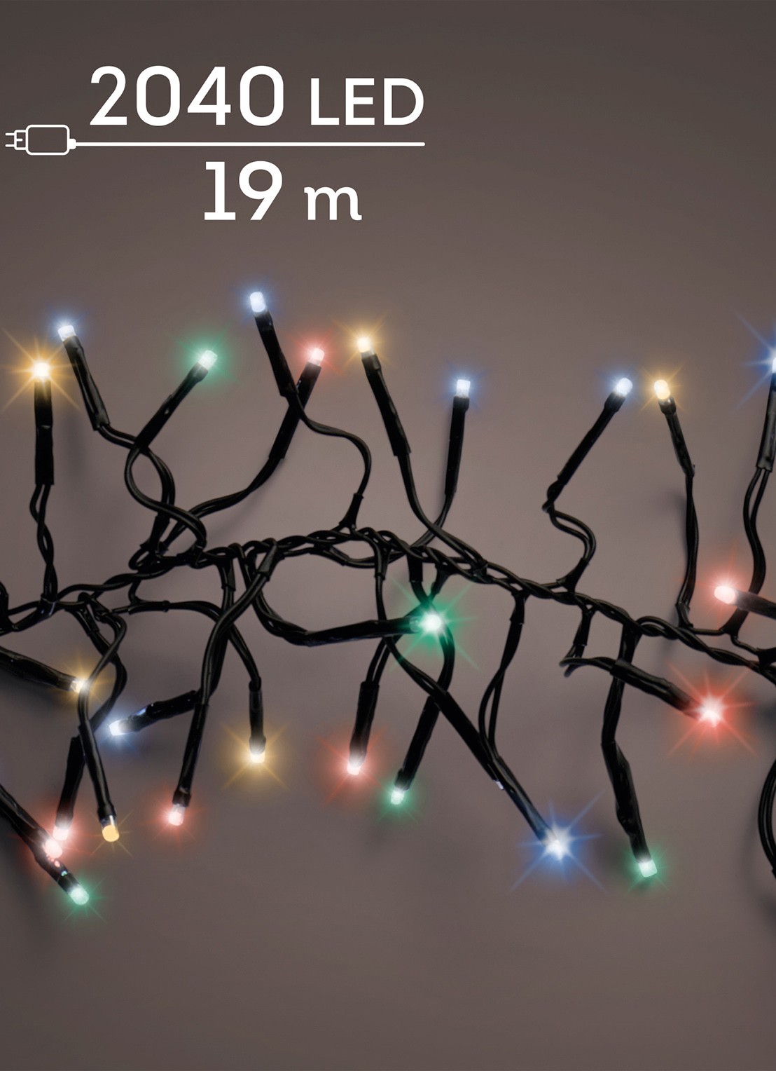 Lumineo Cluster lichtslinger 19 meter - voorkant zwart