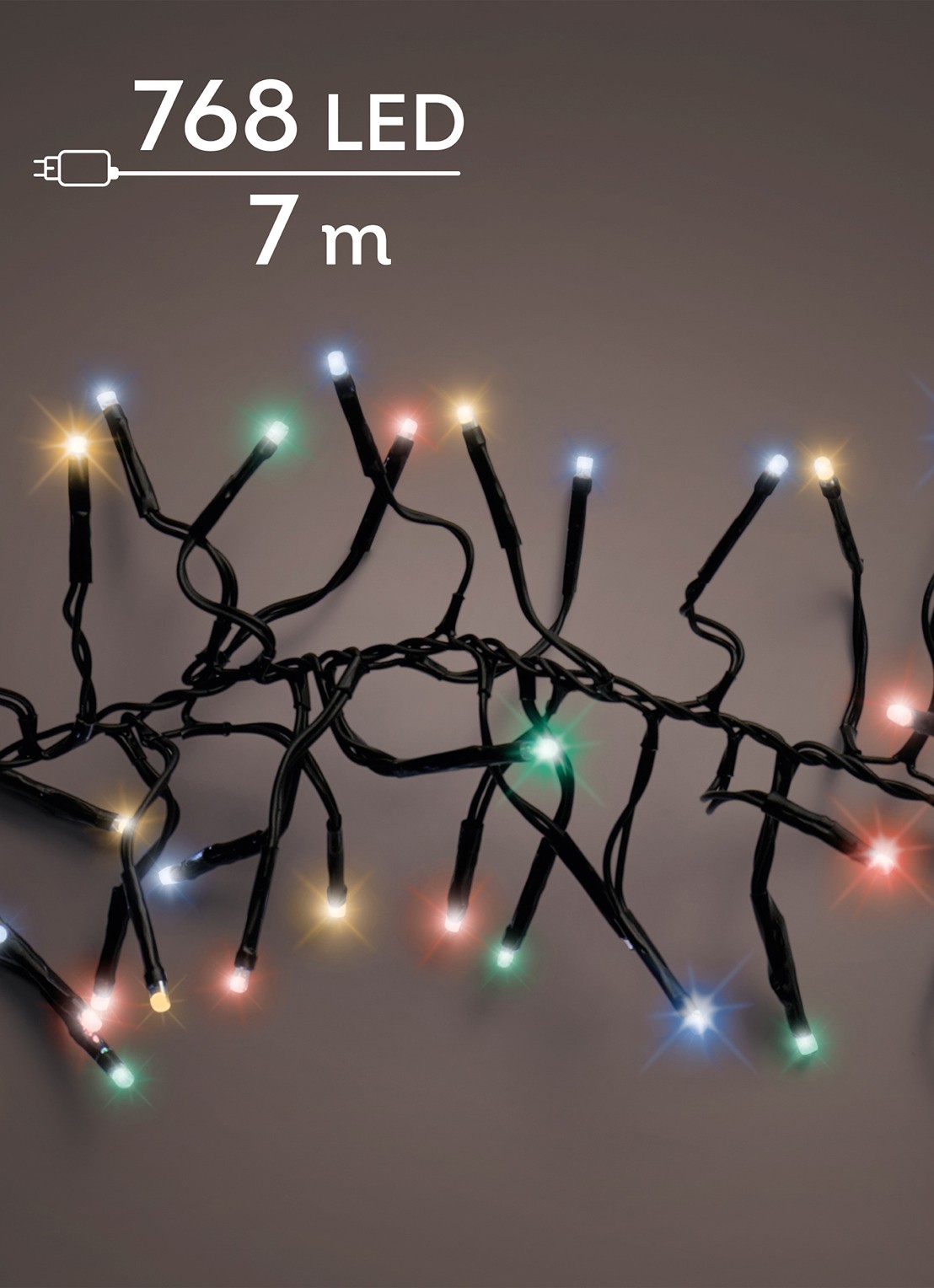 Lumineo Cluster lichtslinger 7 meter - voorkant zwart
