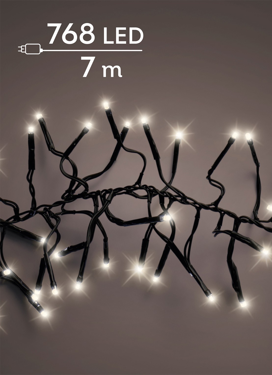 Lumineo Cluster lichtslinger 7 meter - voorkant zwart