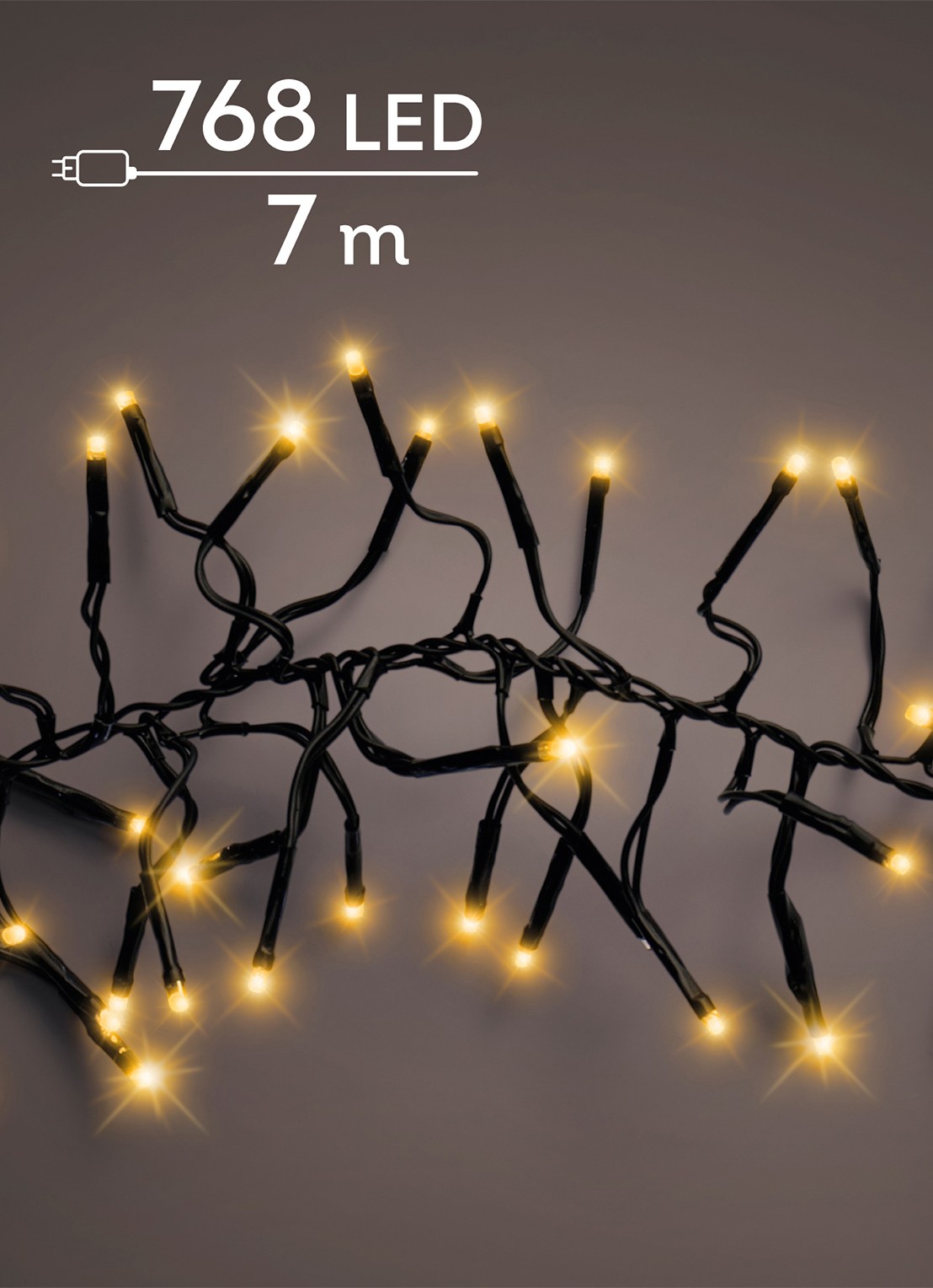 Lumineo Cluster lichtslinger 7 meter - voorkant zwart