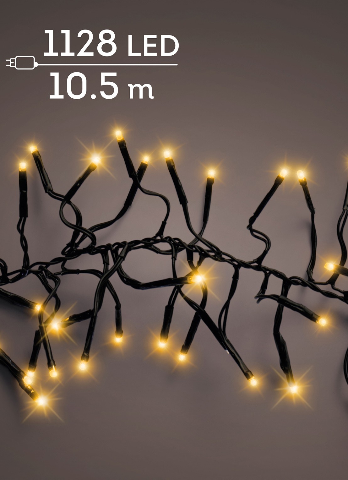 Lumineo Cluster Twinkle lichtslinger 10,5 meter - voorkant zwart
