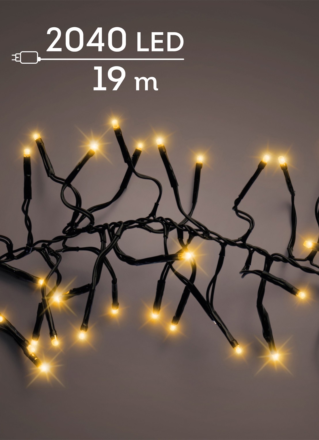 Lumineo Cluster Twinkle lichtslinger 19 meter - voorkant 4 zwart