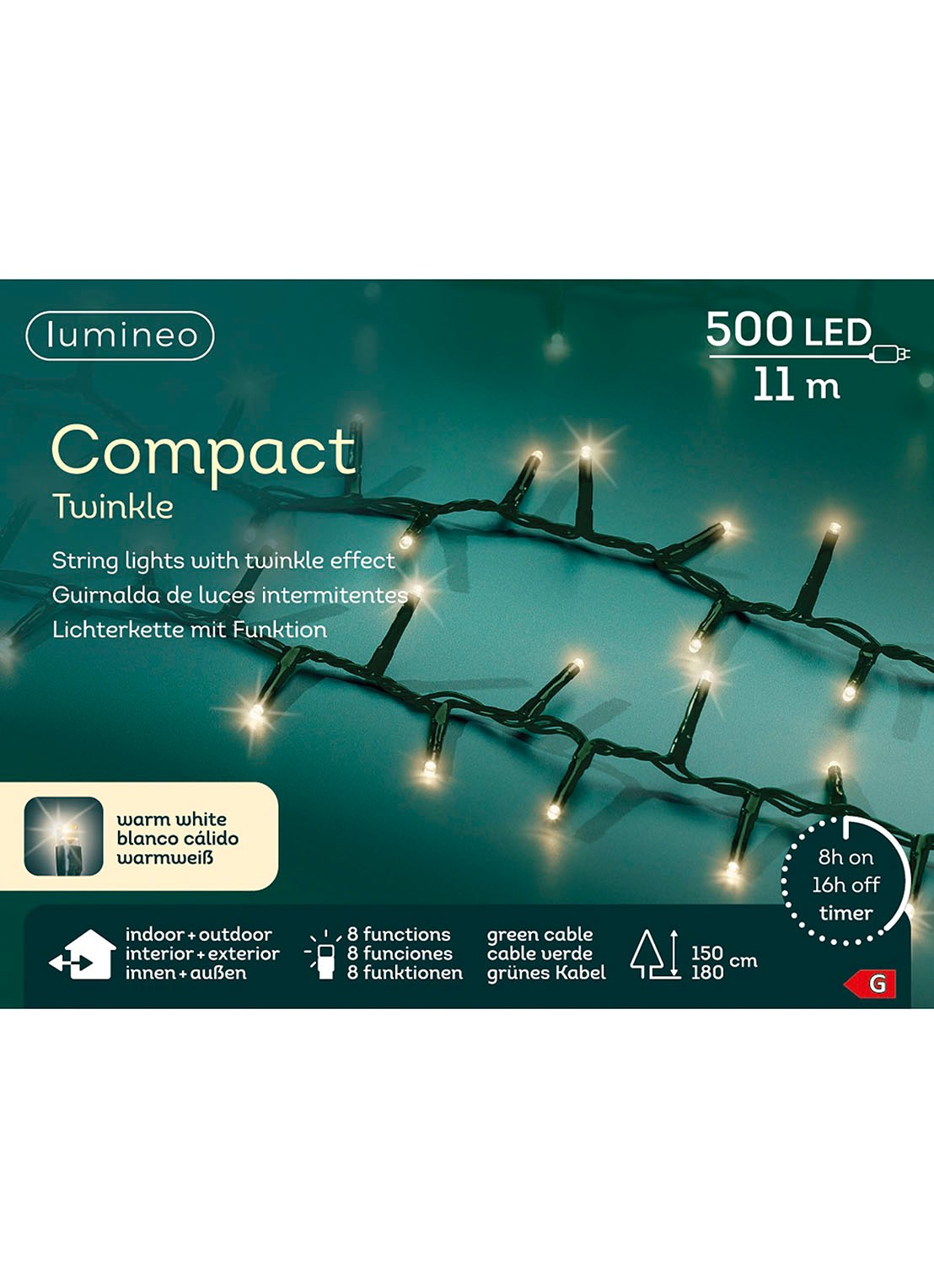 Lumineo Compact lichtslinger 11 meter - detail 6 groen