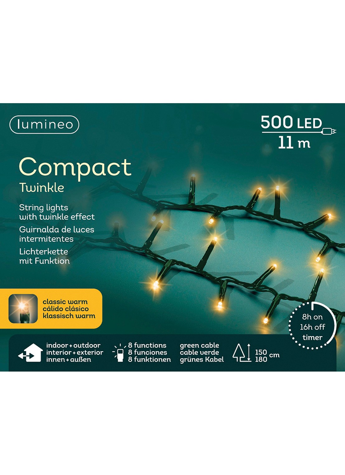 Lumineo Compact lichtslinger 11 meter - detail 3 groen