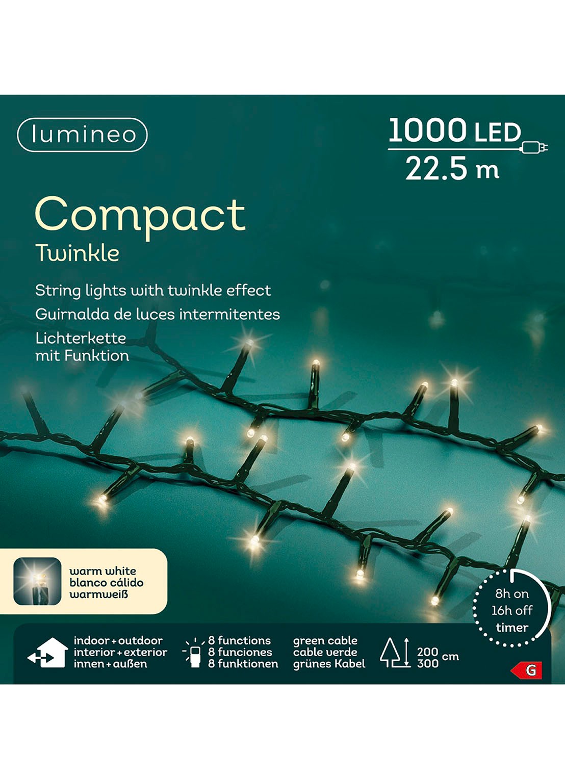 Lumineo Compact lichtslinger 22,5 meter - detail 6 groen